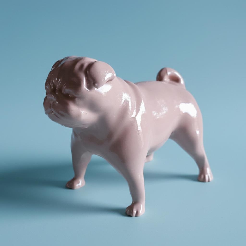Pug Köpek Figürü | Gül