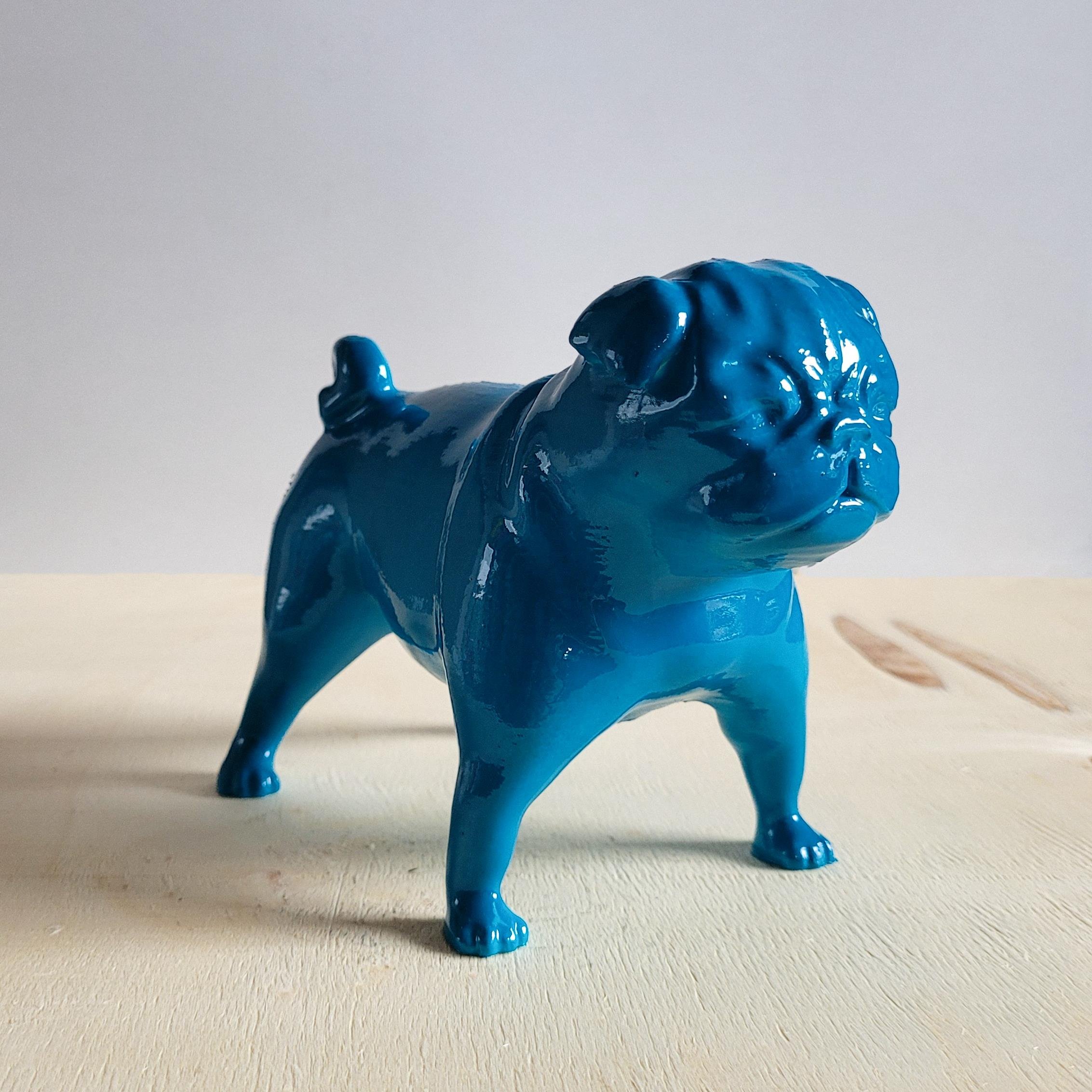 Pug Köpek Figürü | Koyu Turkuaz