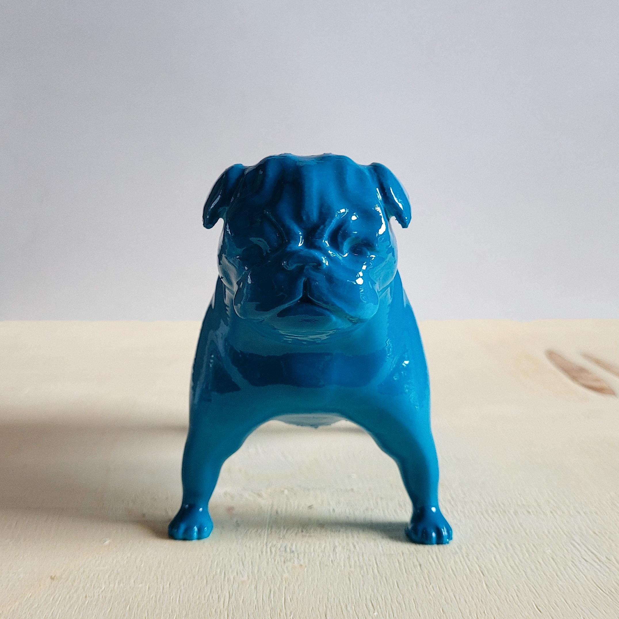 Pug Köpek Figürü | Koyu Turkuaz