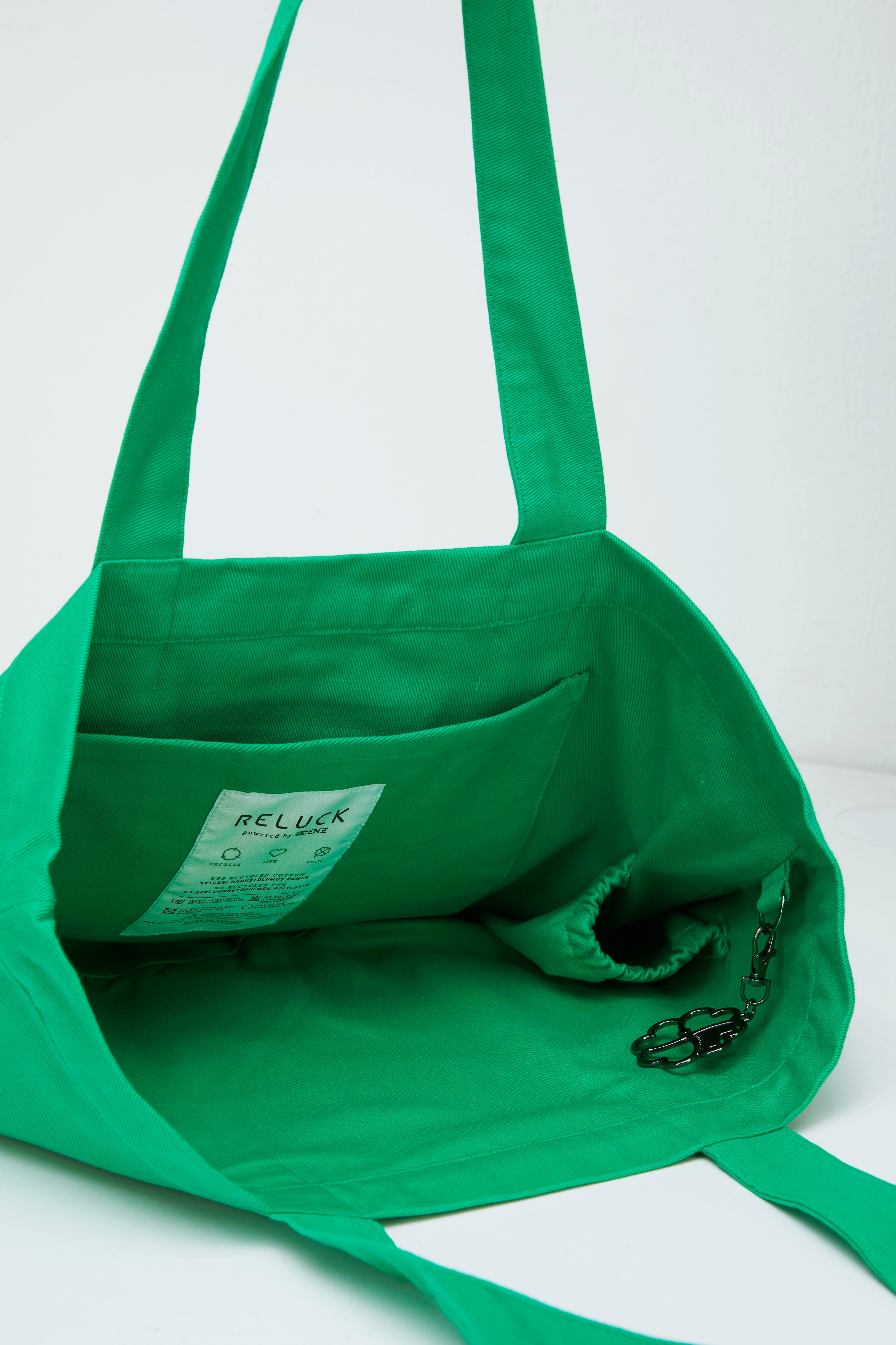 Recycled Big Tote Bag - Yeşil