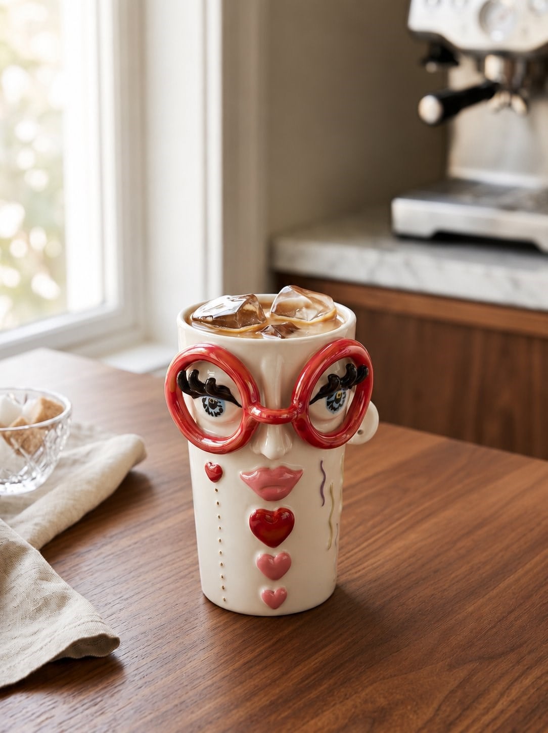 Red Diva Large Mug - Handmade 