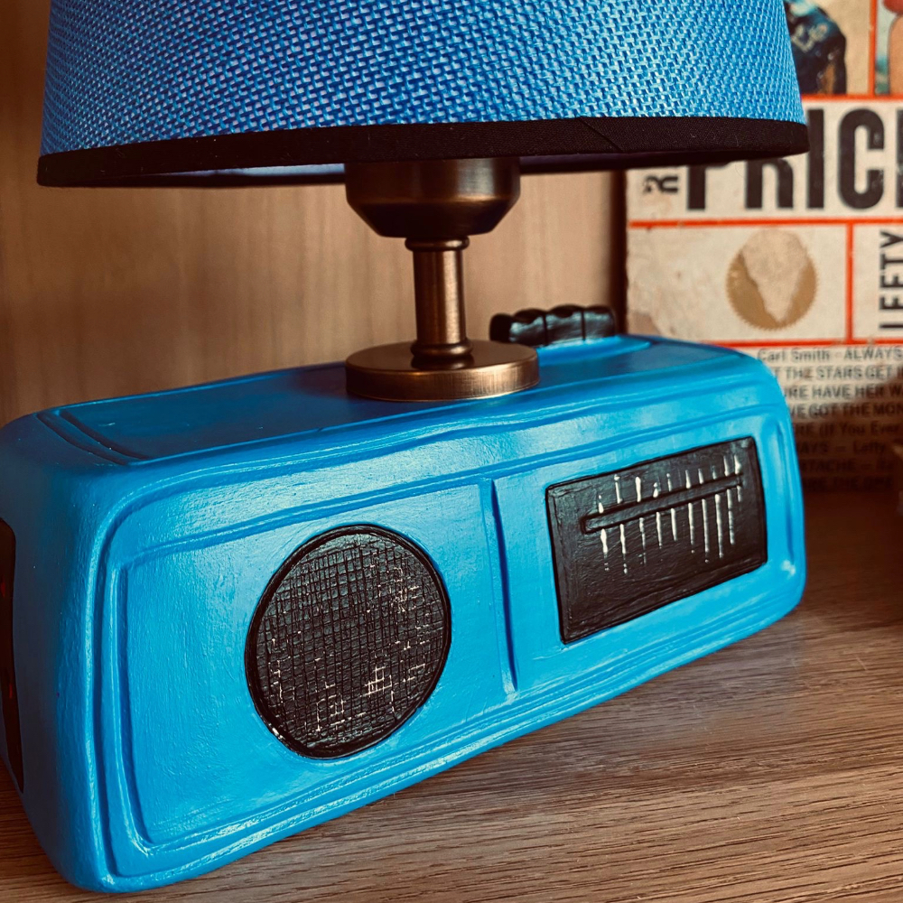 Retro Mavi Radyo Aydınlatma 