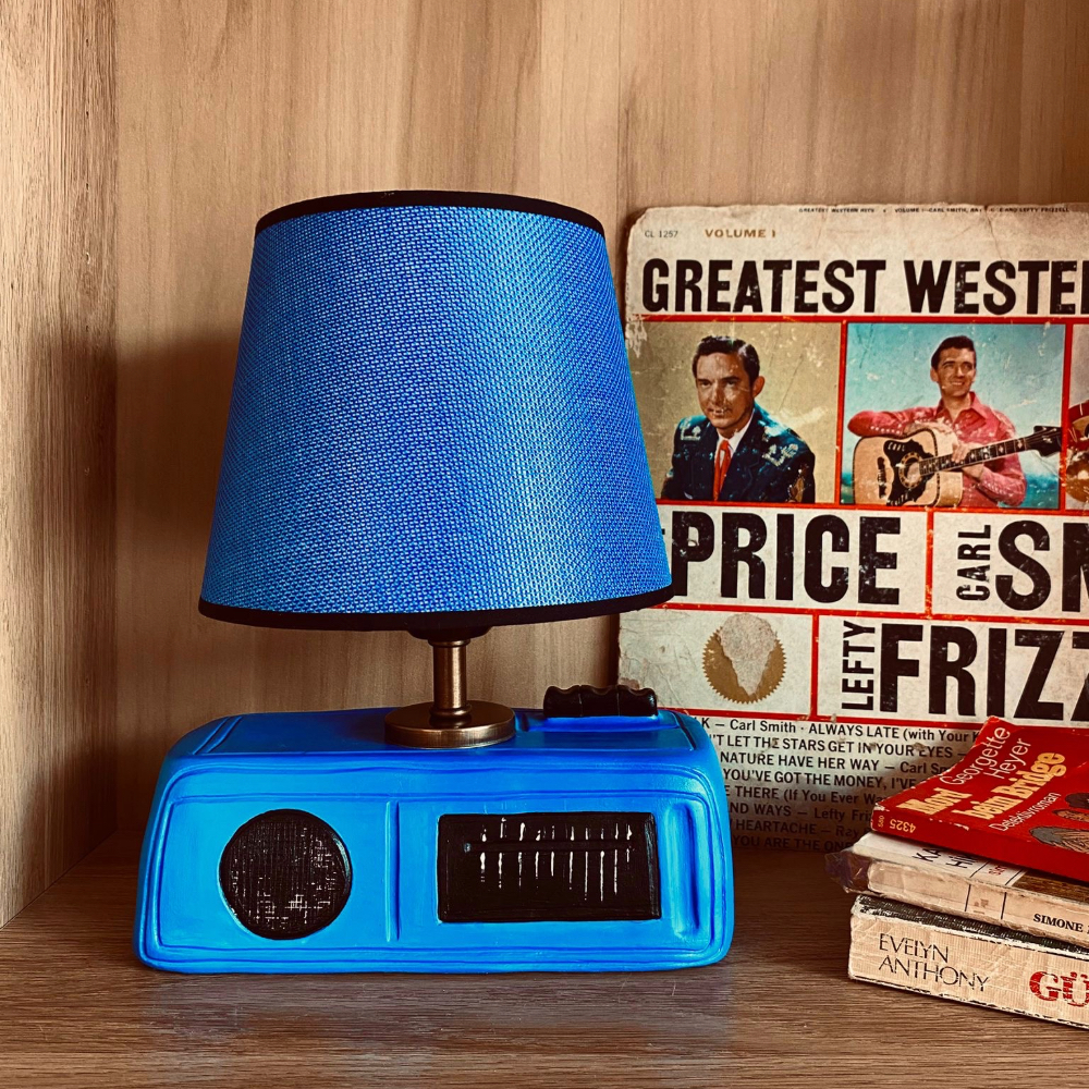 Retro Mavi Radyo Aydınlatma 
