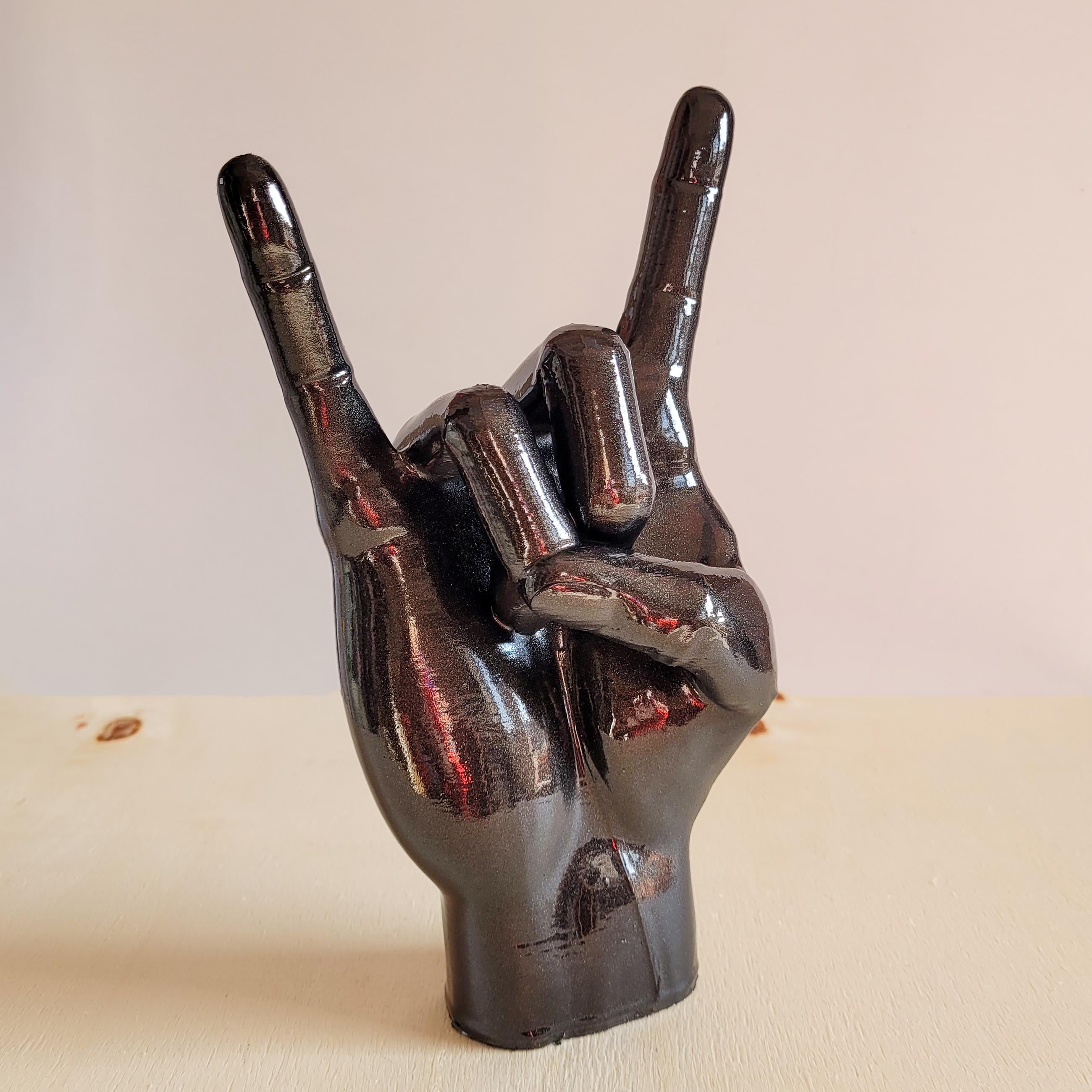 Rock El Figürü | Metalik Siyah 