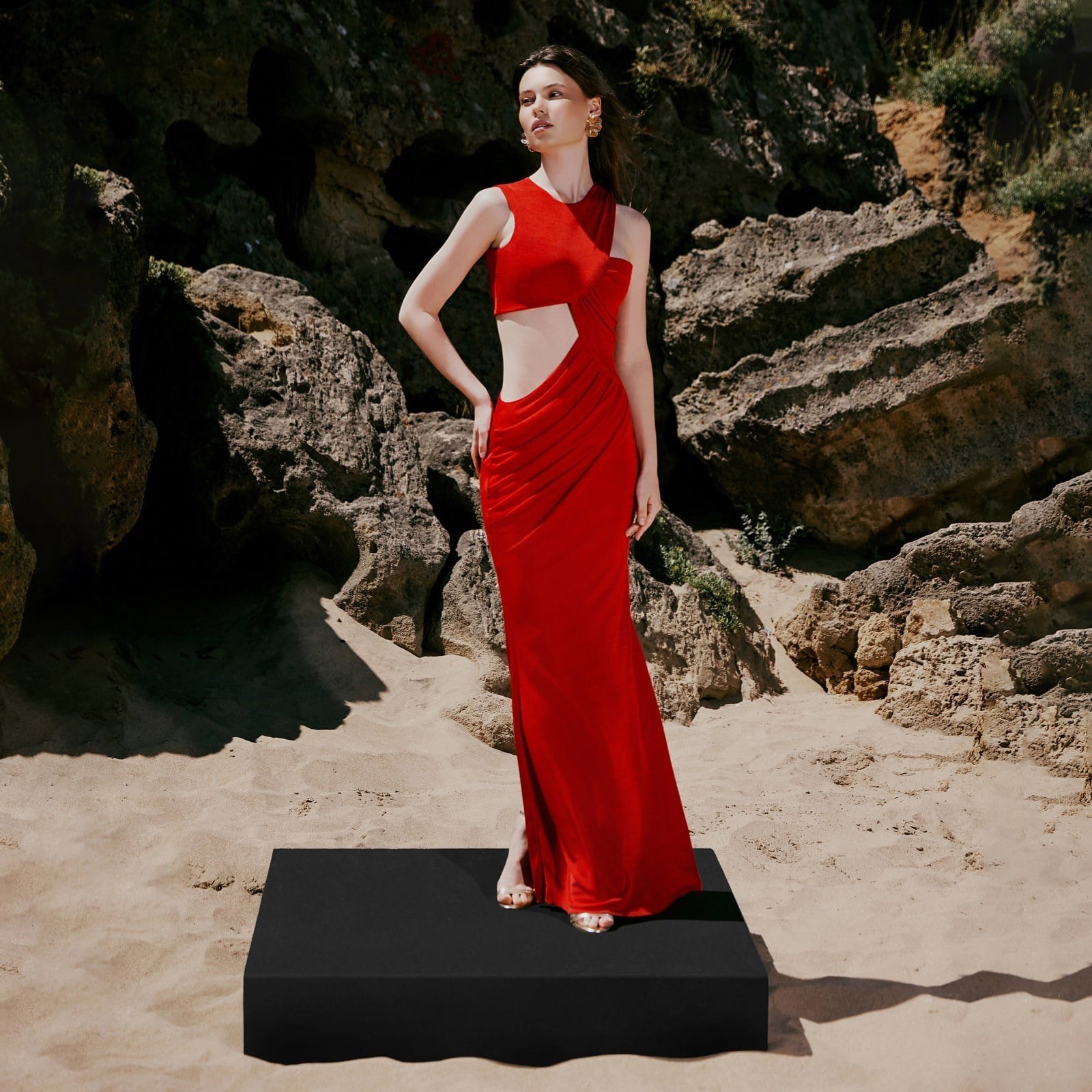 Sól Ruched & Draped Maxi Dress