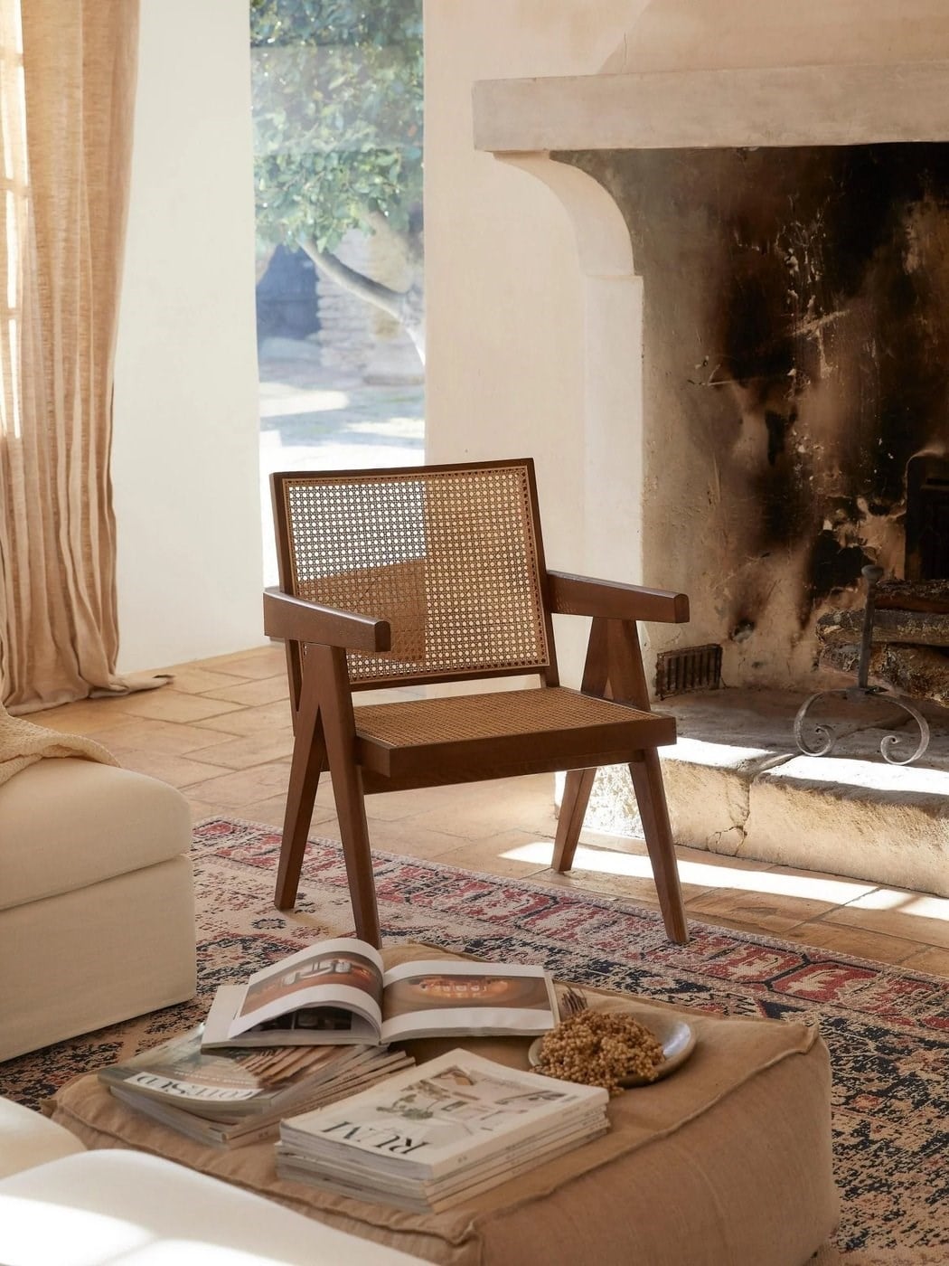 Sissi Masif Meşe ve Rattan Lounge Koltuk