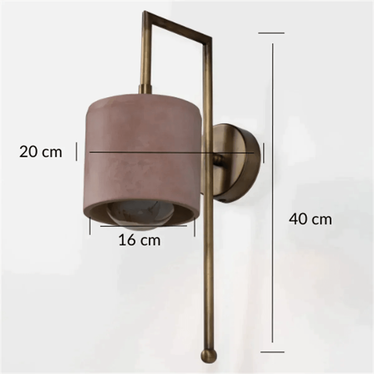 Somon - Bronz Metal Detay Silindir Duvar Aplik