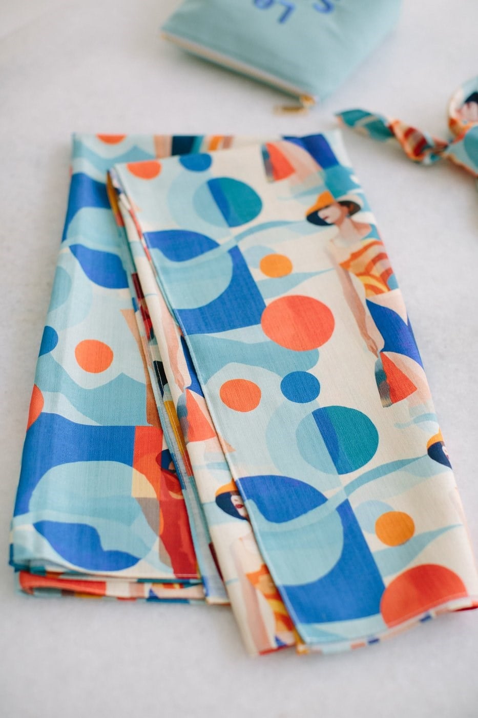 Sonia Bleu Keten Bandana & Pareo | Pure Paris