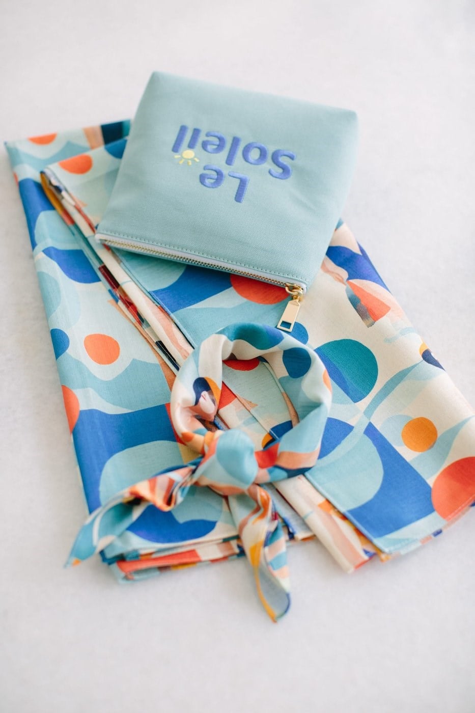 Sonia Bleu Keten Bandana & Pareo | Pure Paris