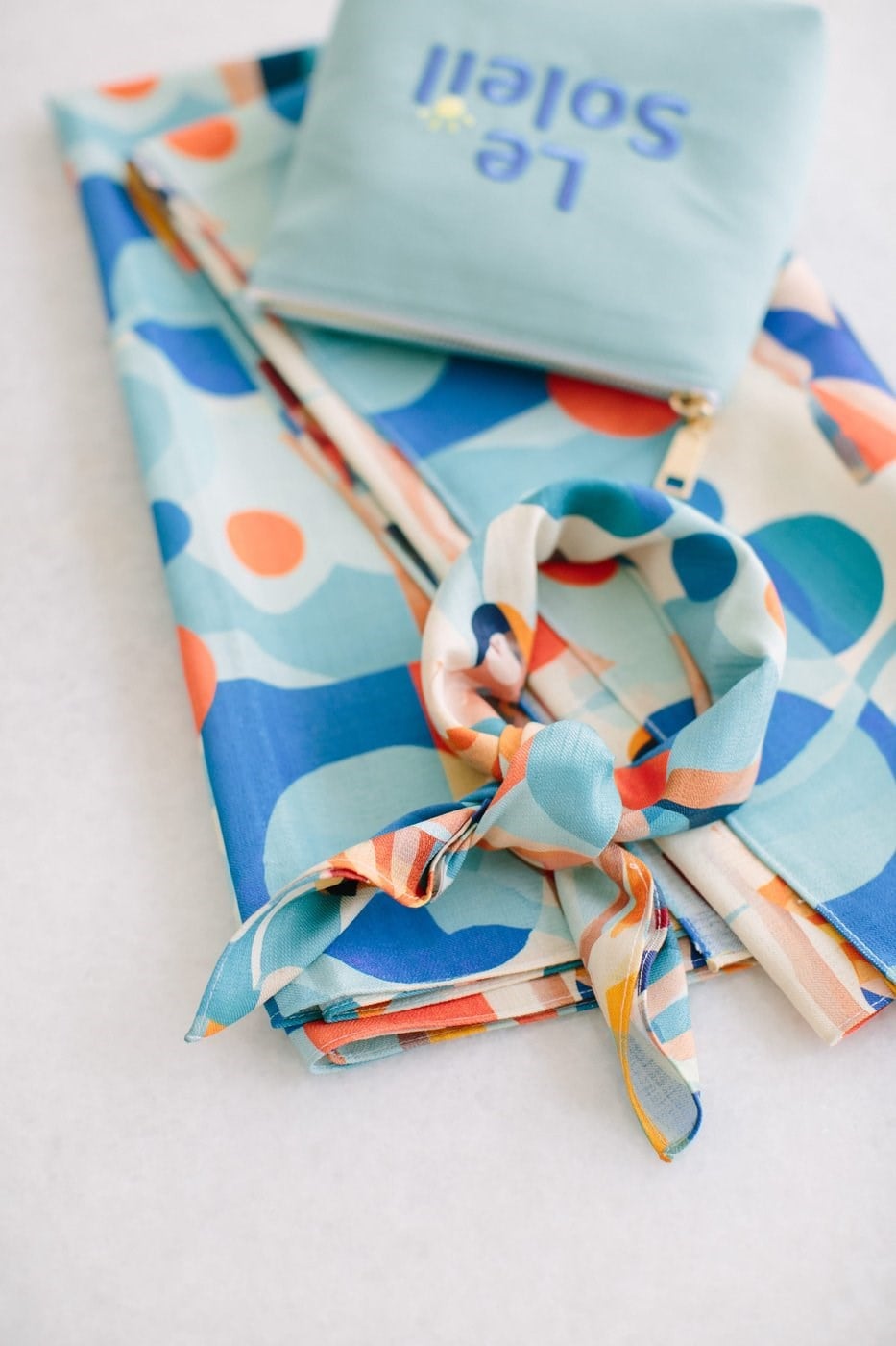 Sonia Bleu Keten Bandana & Pareo | Pure Paris