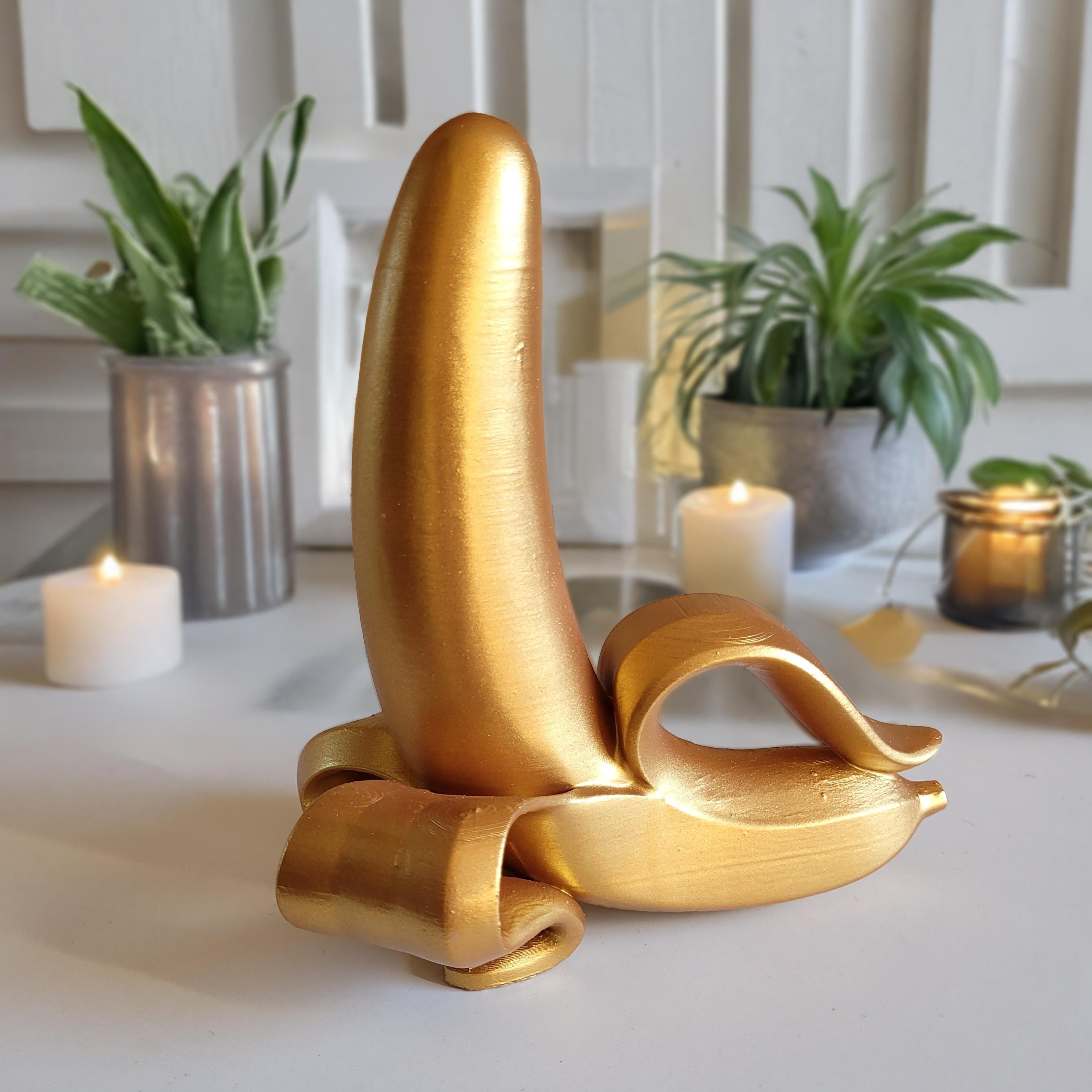 Soyulmuş Muz Heykel | Antik Gold