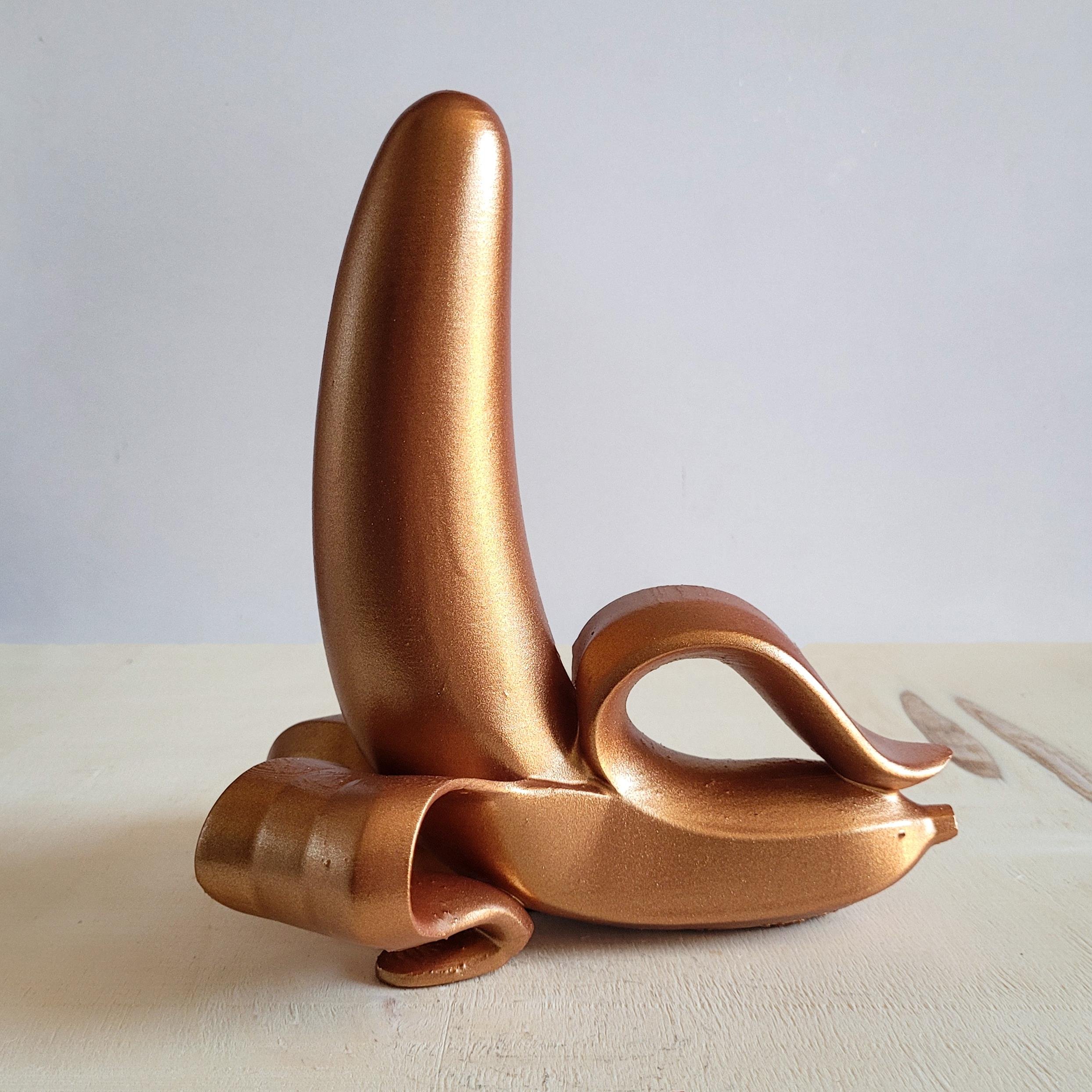 Soyulmuş Muz Heykel | Bronz