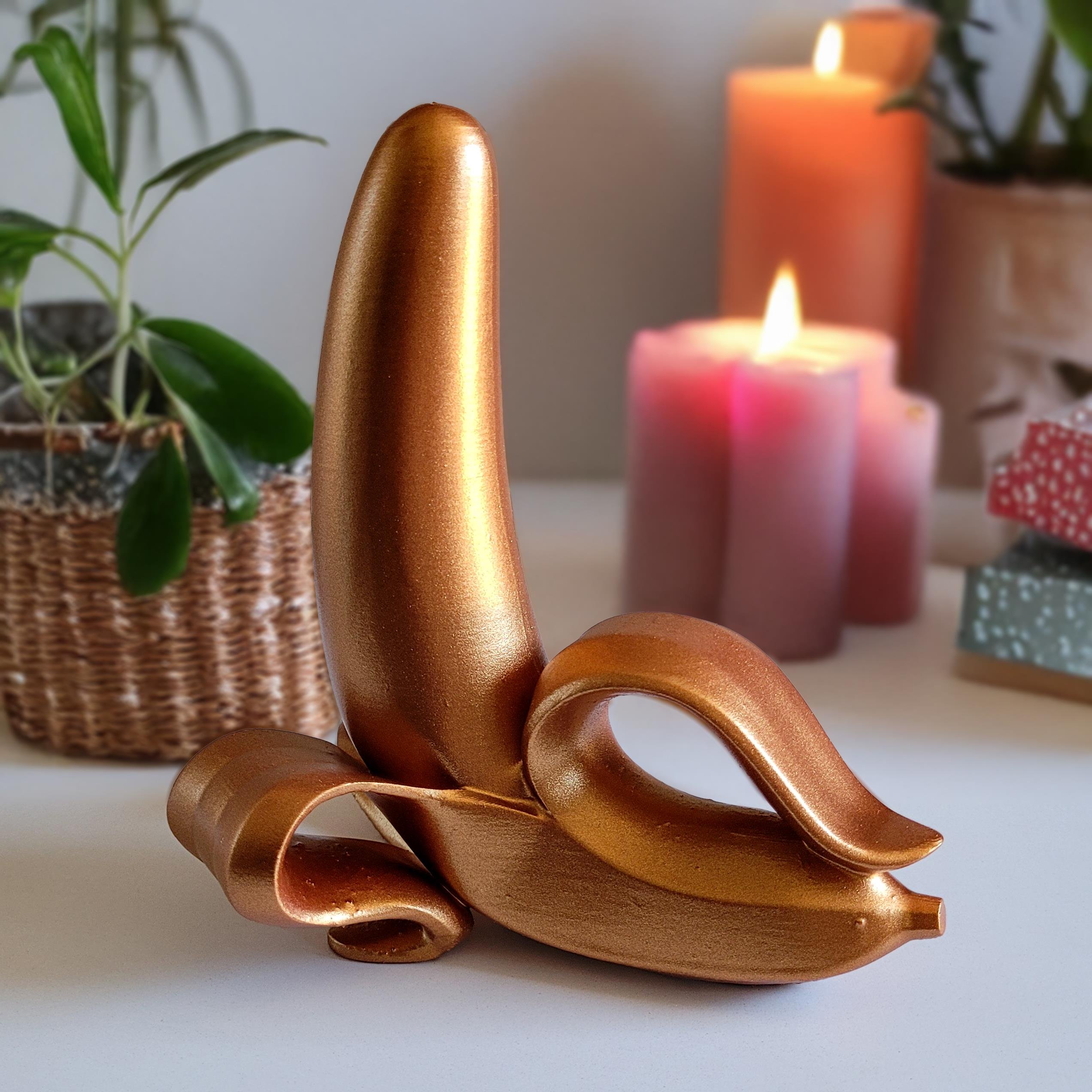 Soyulmuş Muz Heykel | Bronz