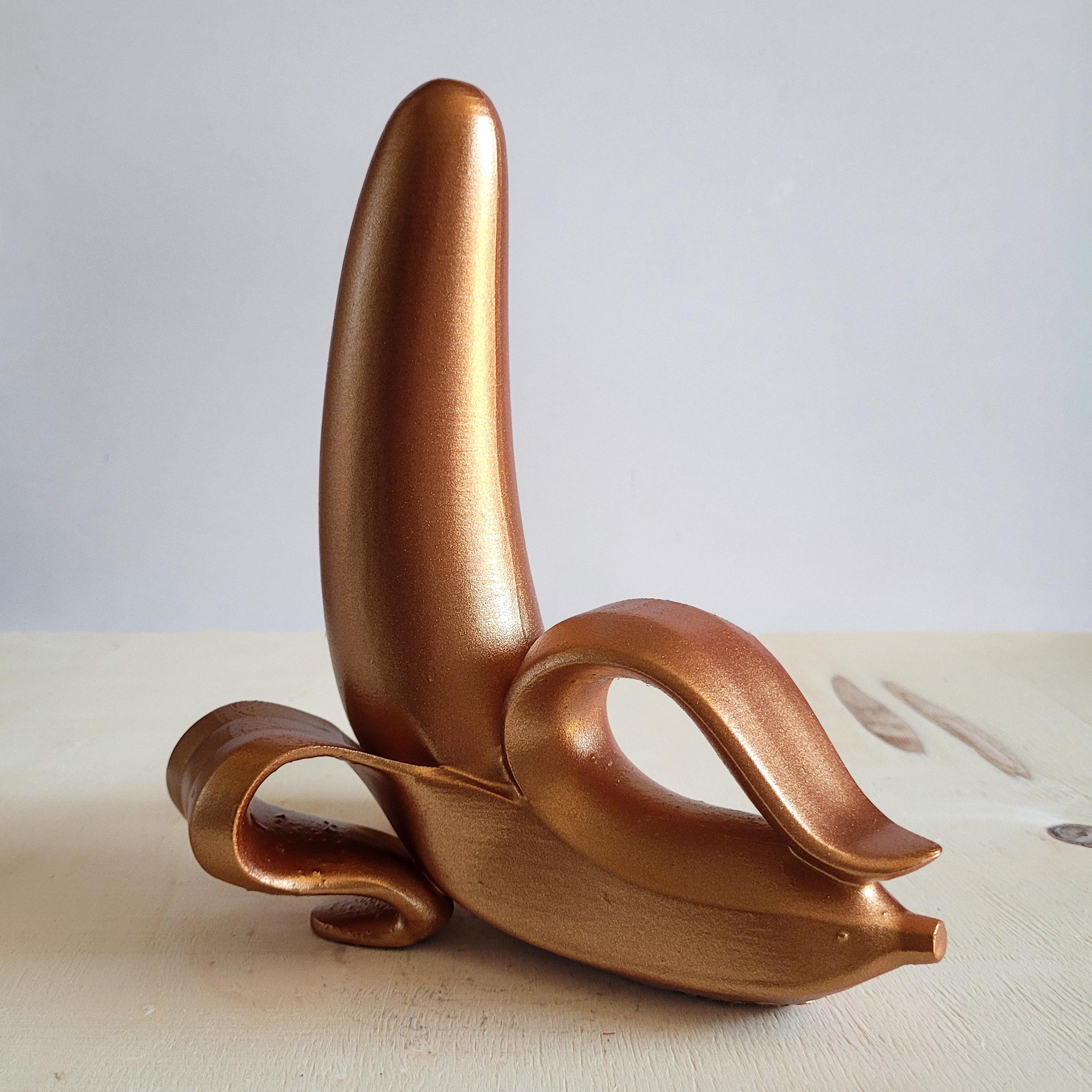 Soyulmuş Muz Heykel | Bronz