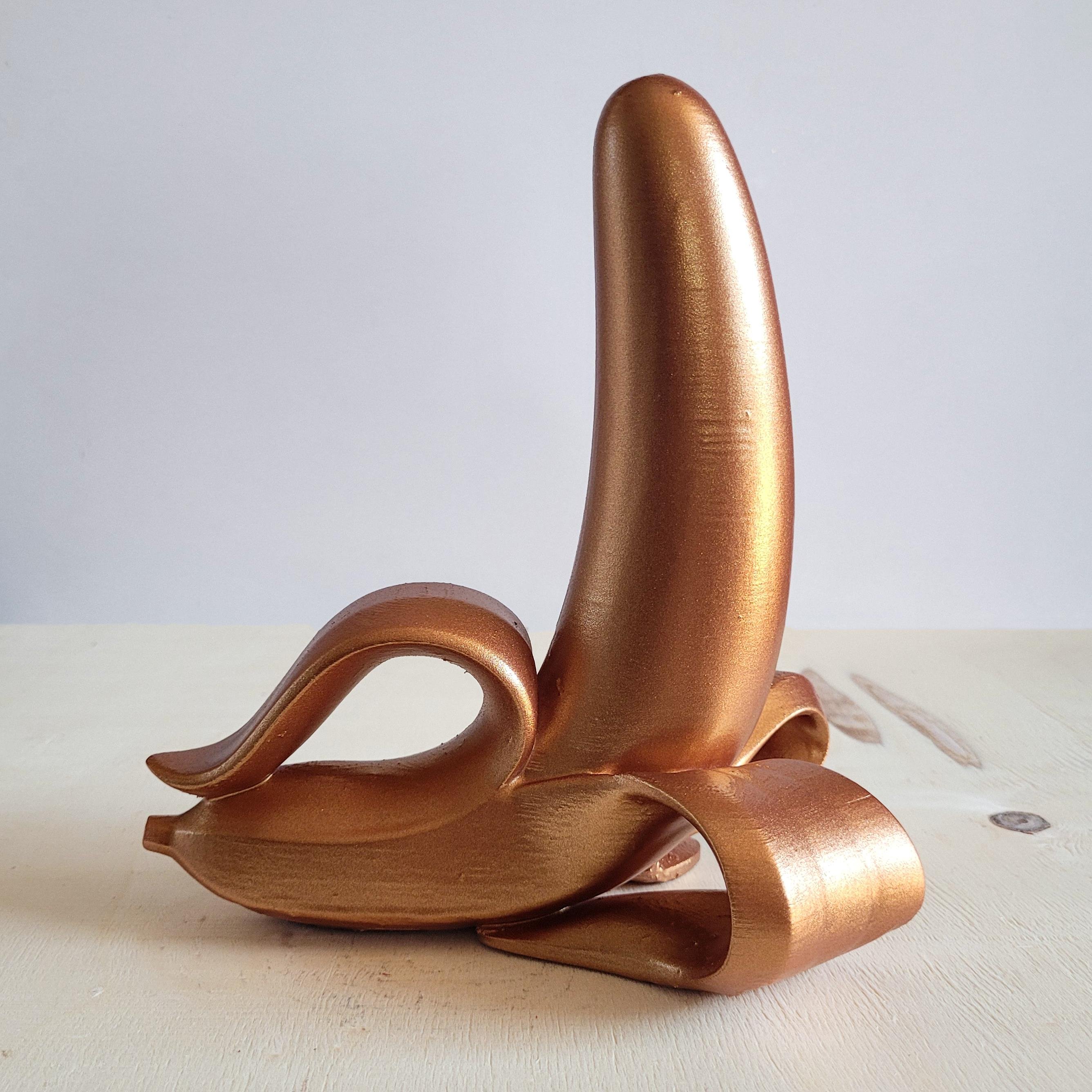 Soyulmuş Muz Heykel | Bronz
