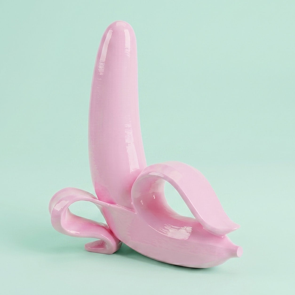 Soyulmuş Muz Heykel | Pastel Pembe