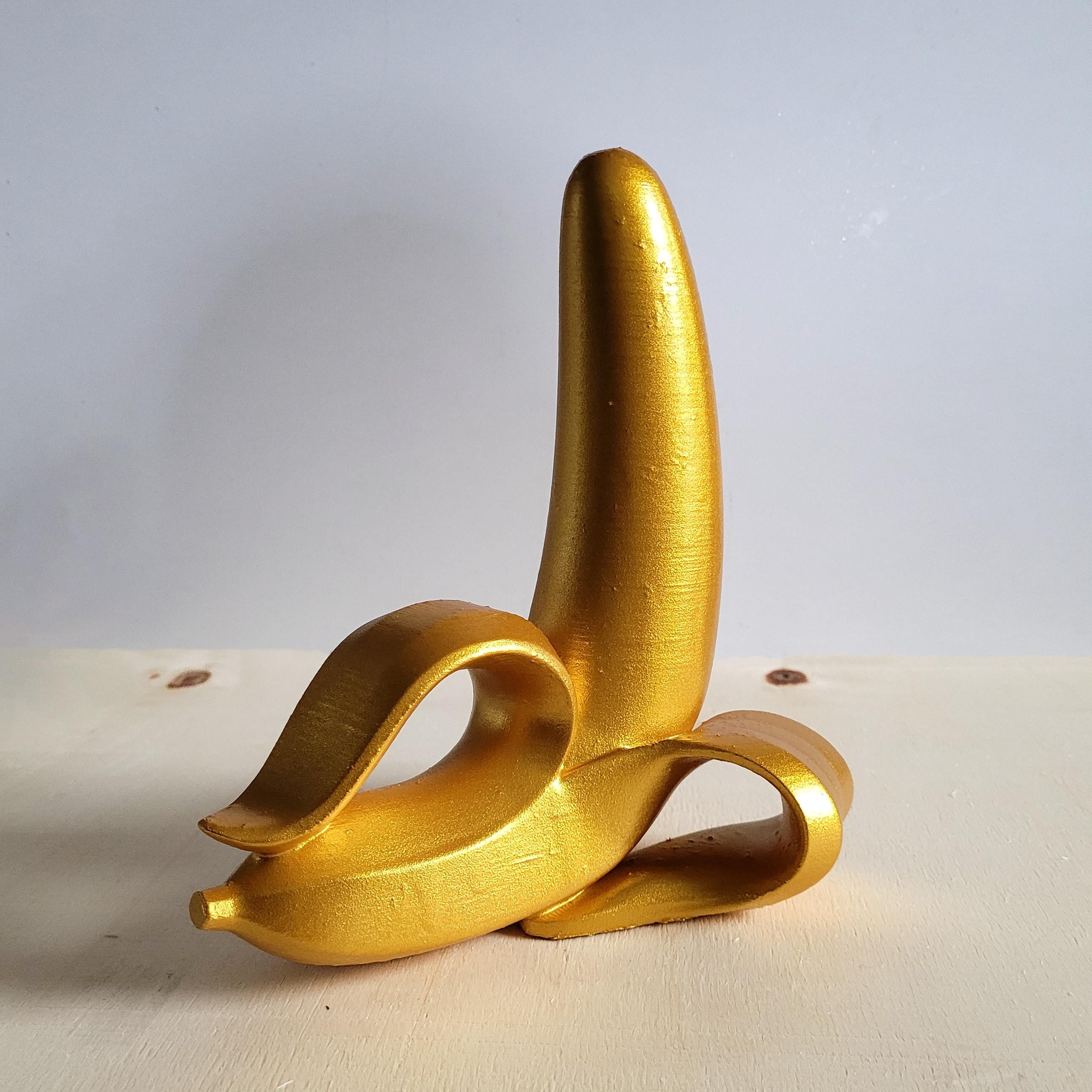 Soyulmuş Muz Heykel | Sarı Gold