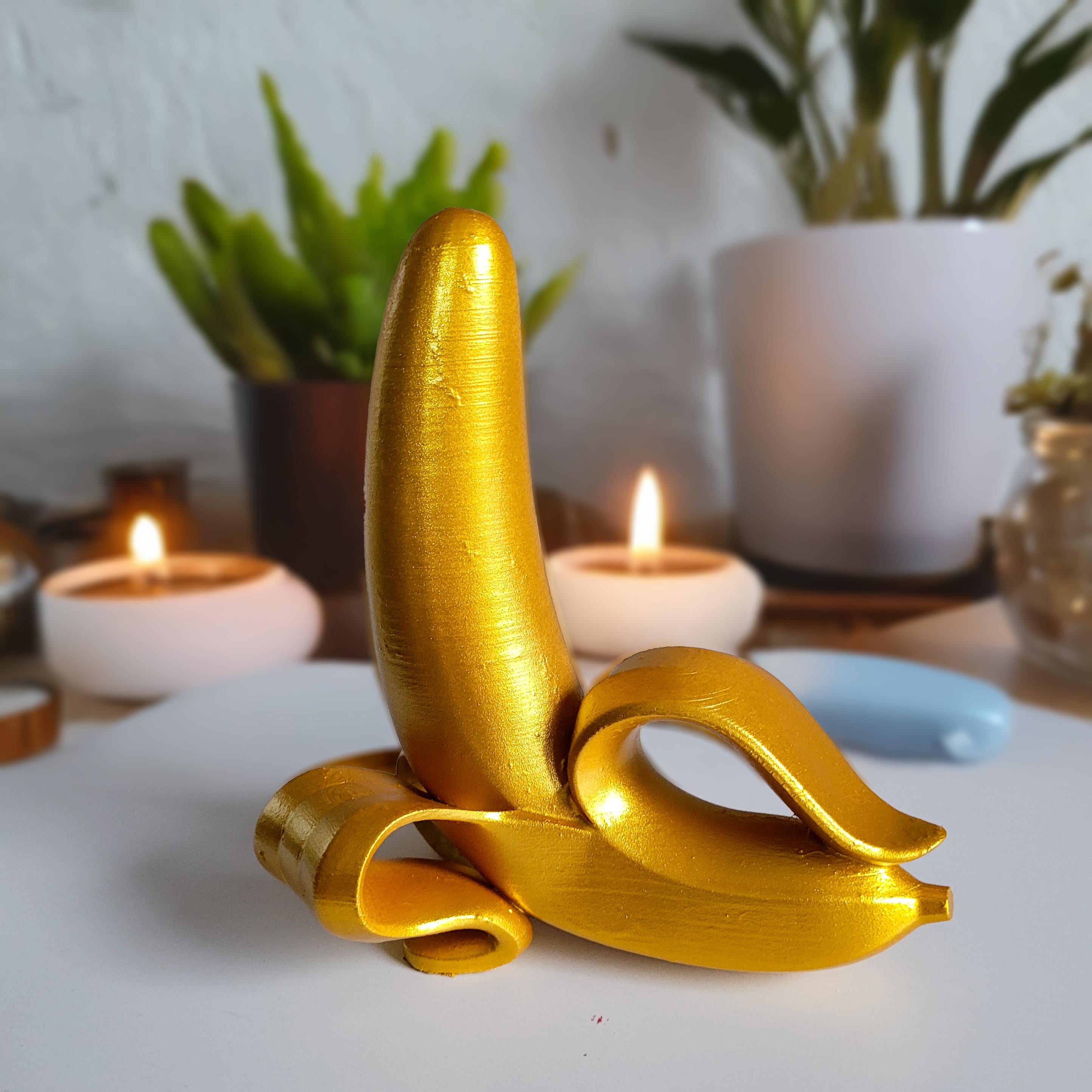 Soyulmuş Muz Heykel | Sarı Gold
