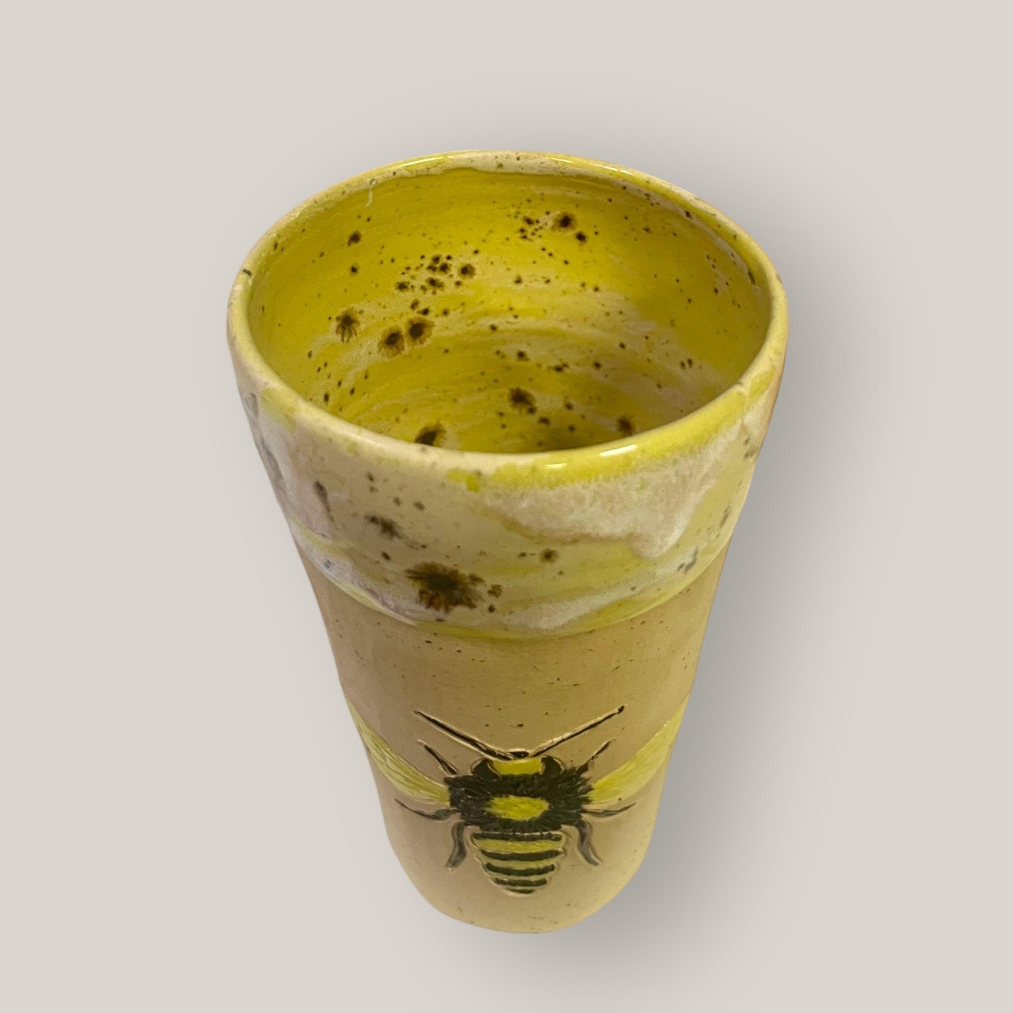 Stoneware Arı Figürlü Bardak