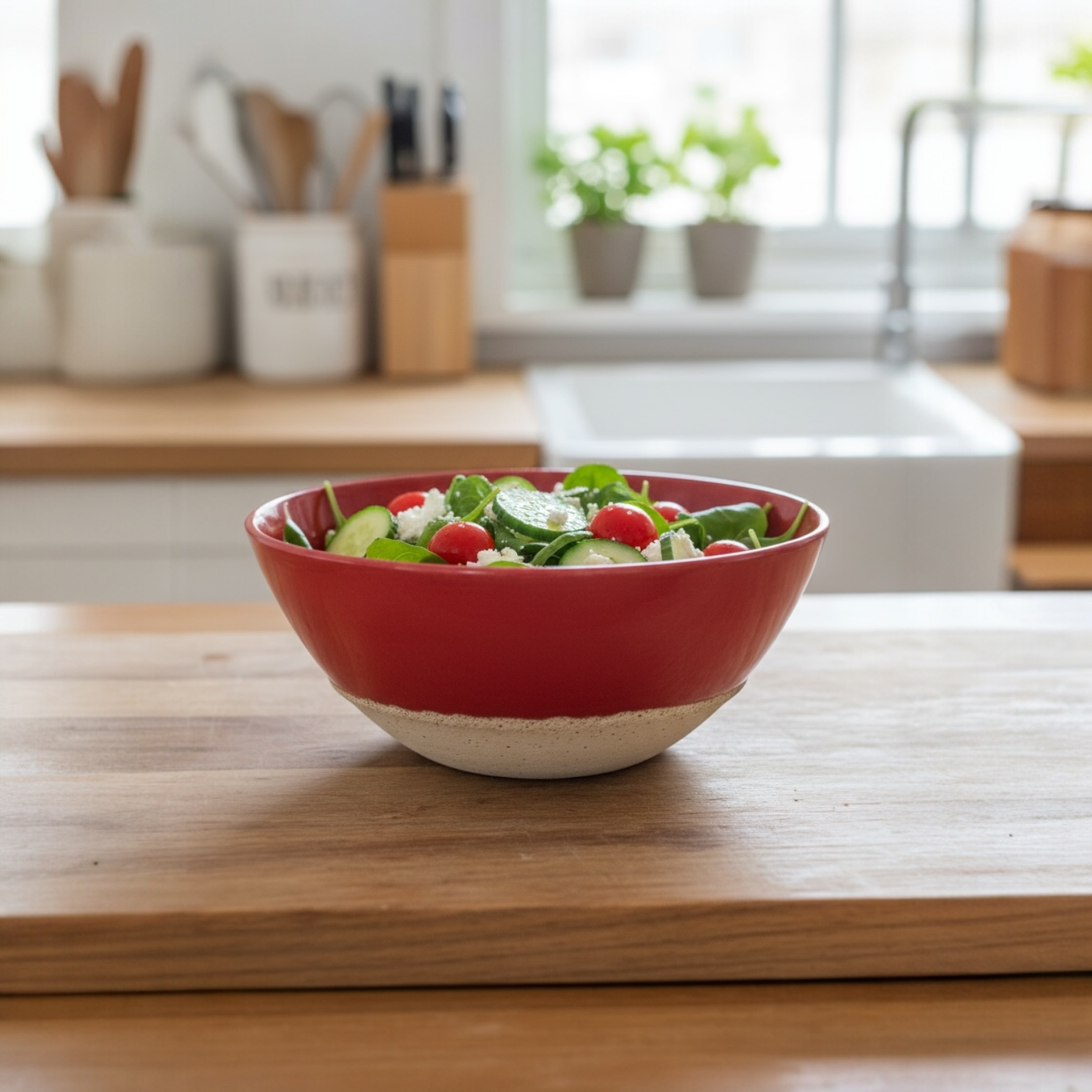 Stoneware Kırmızı Kase