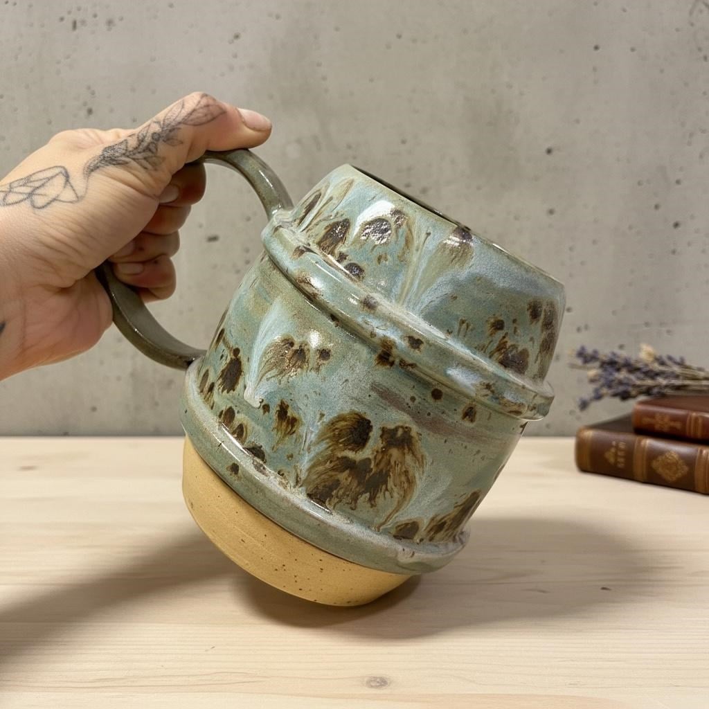 Stoneware Mavi Bira Bardağı