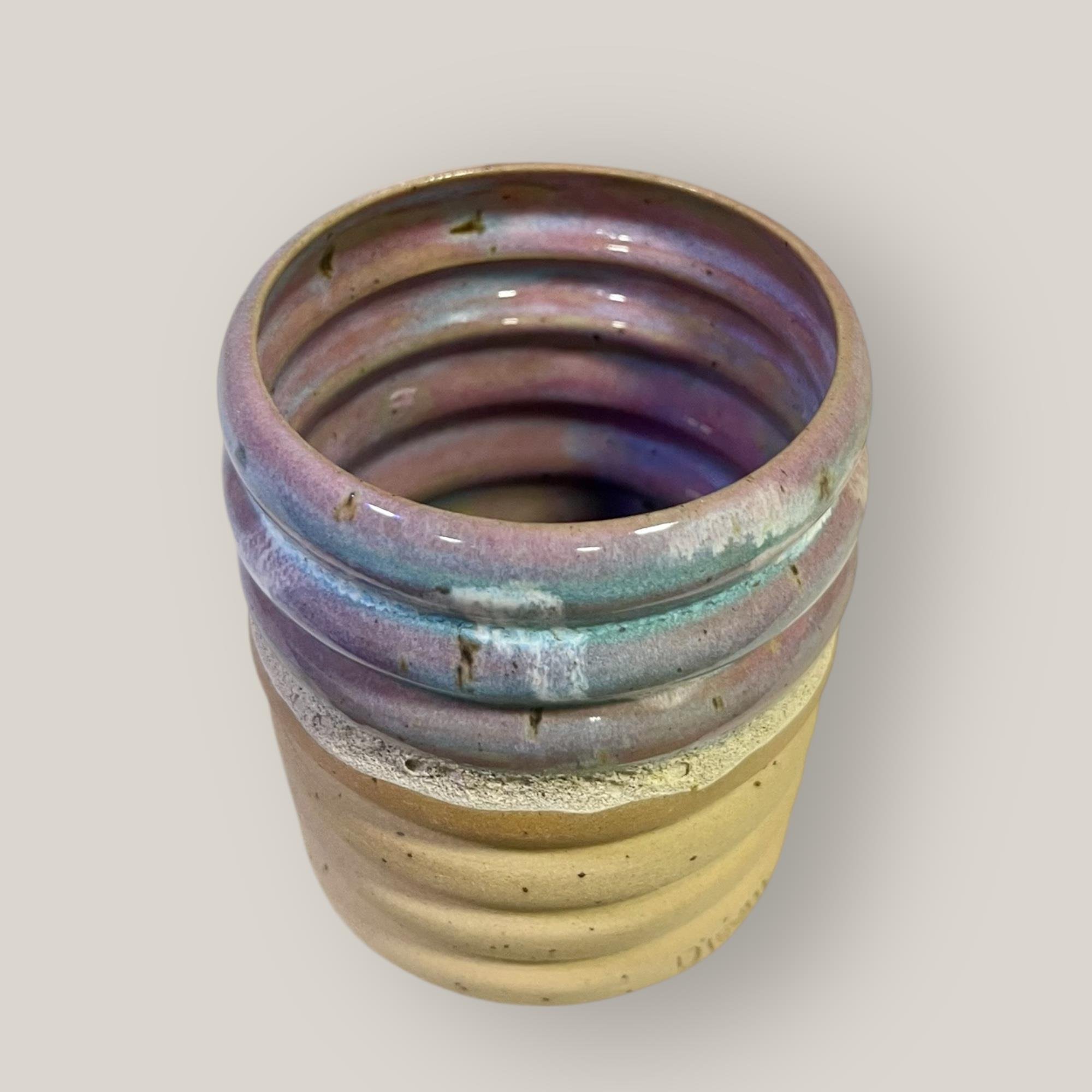 Stoneware Pembe-Mavi Bardak