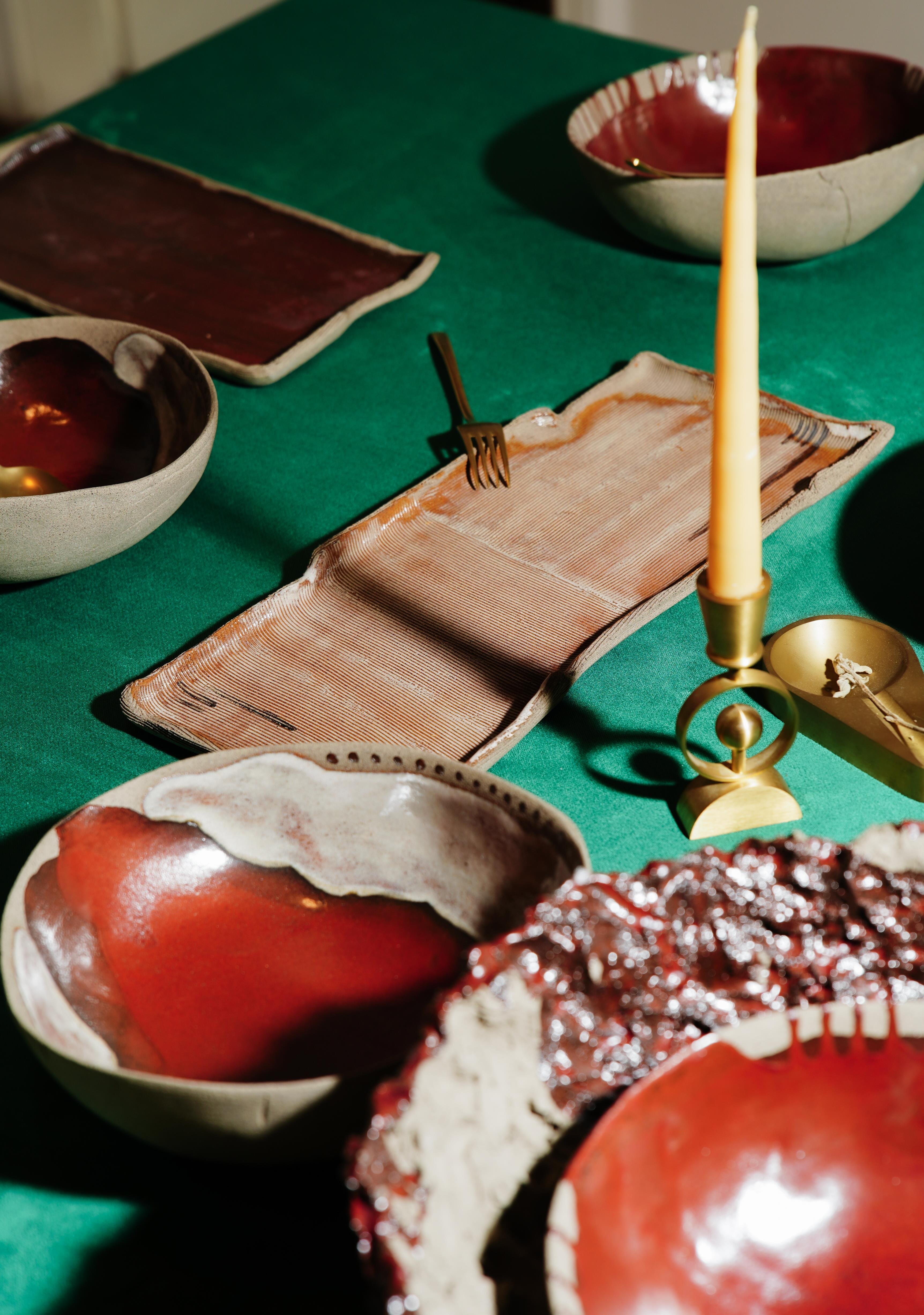 Stoneware Tırtıklı Servis ve Sunum Tabağı