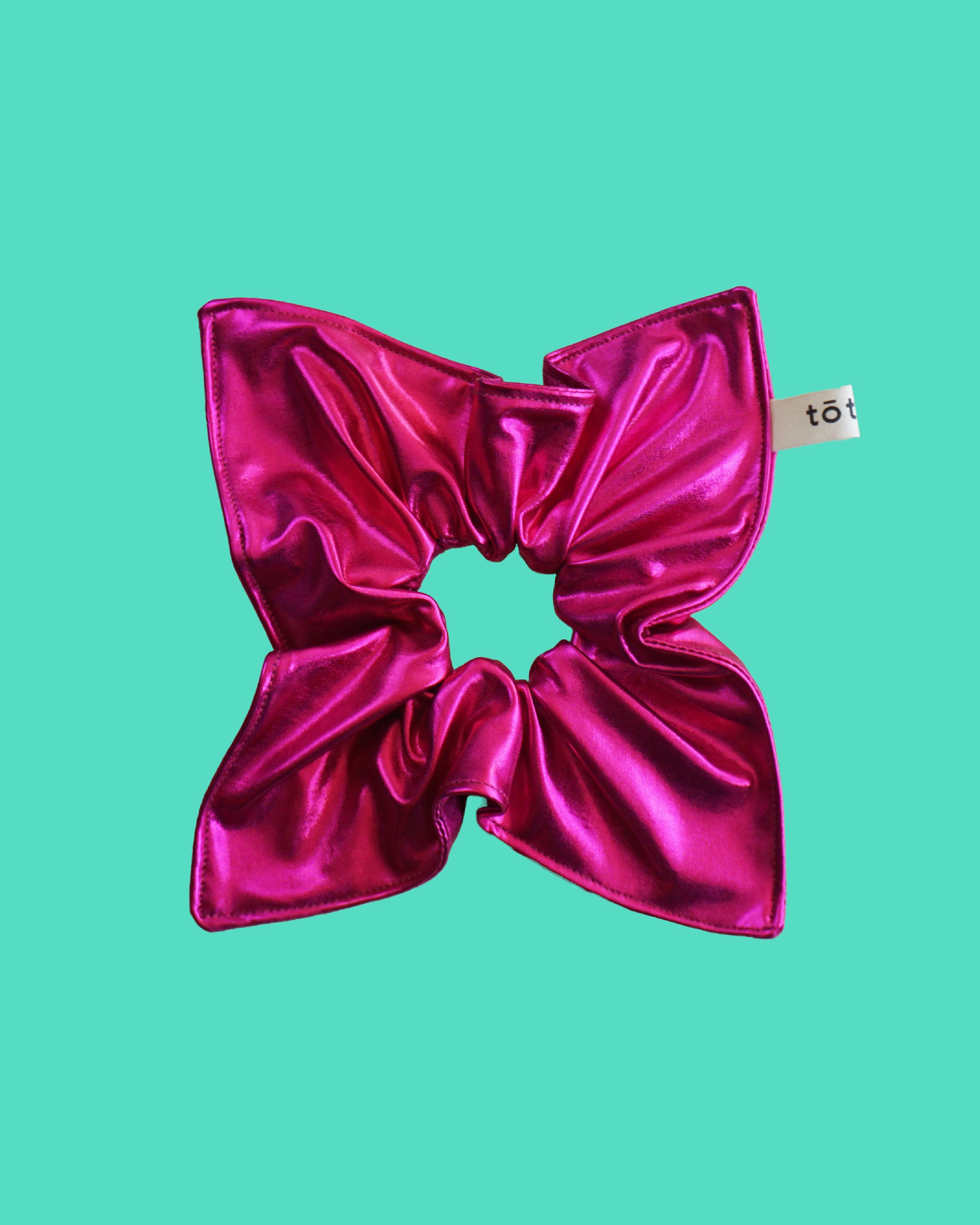 Tōten Metalik Pembe Scrunchie