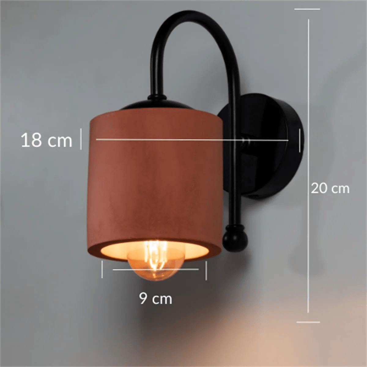 Terracotta Silindir Duvar Aplik