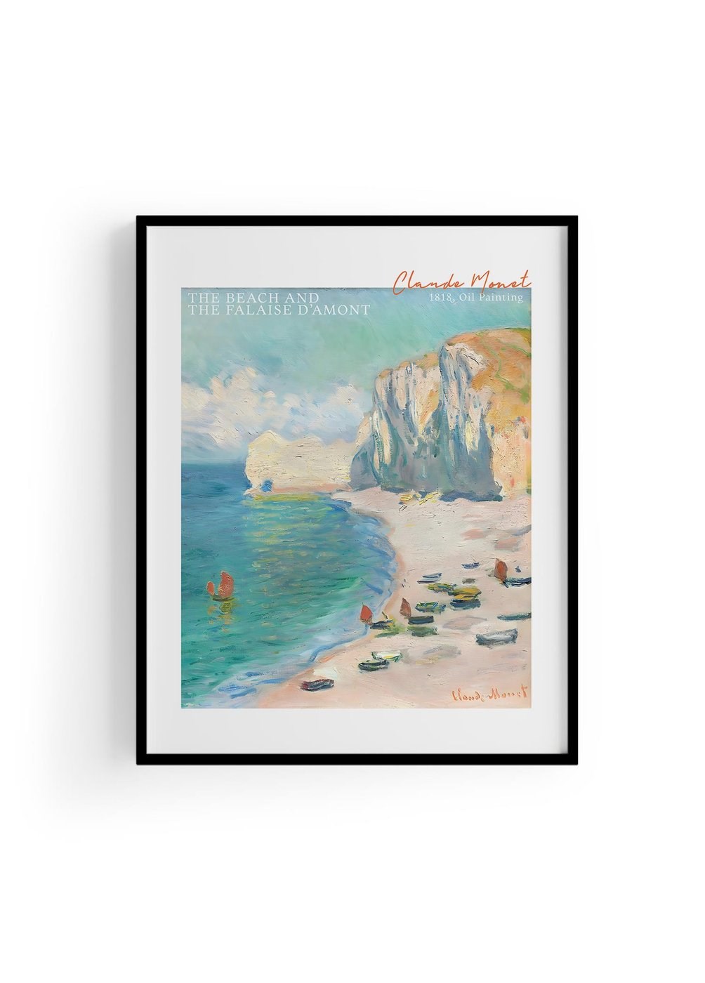 The Beach and The Falaise d'Amont, Claude Monet | Ünlü Ressam Tablosu