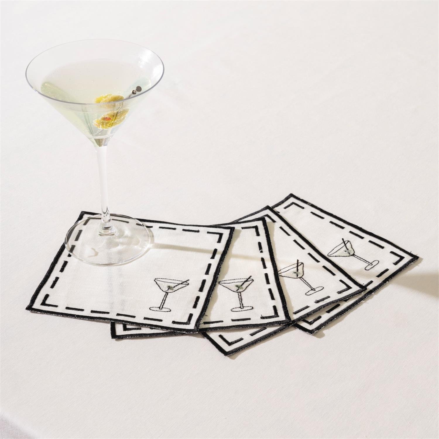 The Cocktail Club 4'Lü Karışık Kokteyl Peçete Takımı
