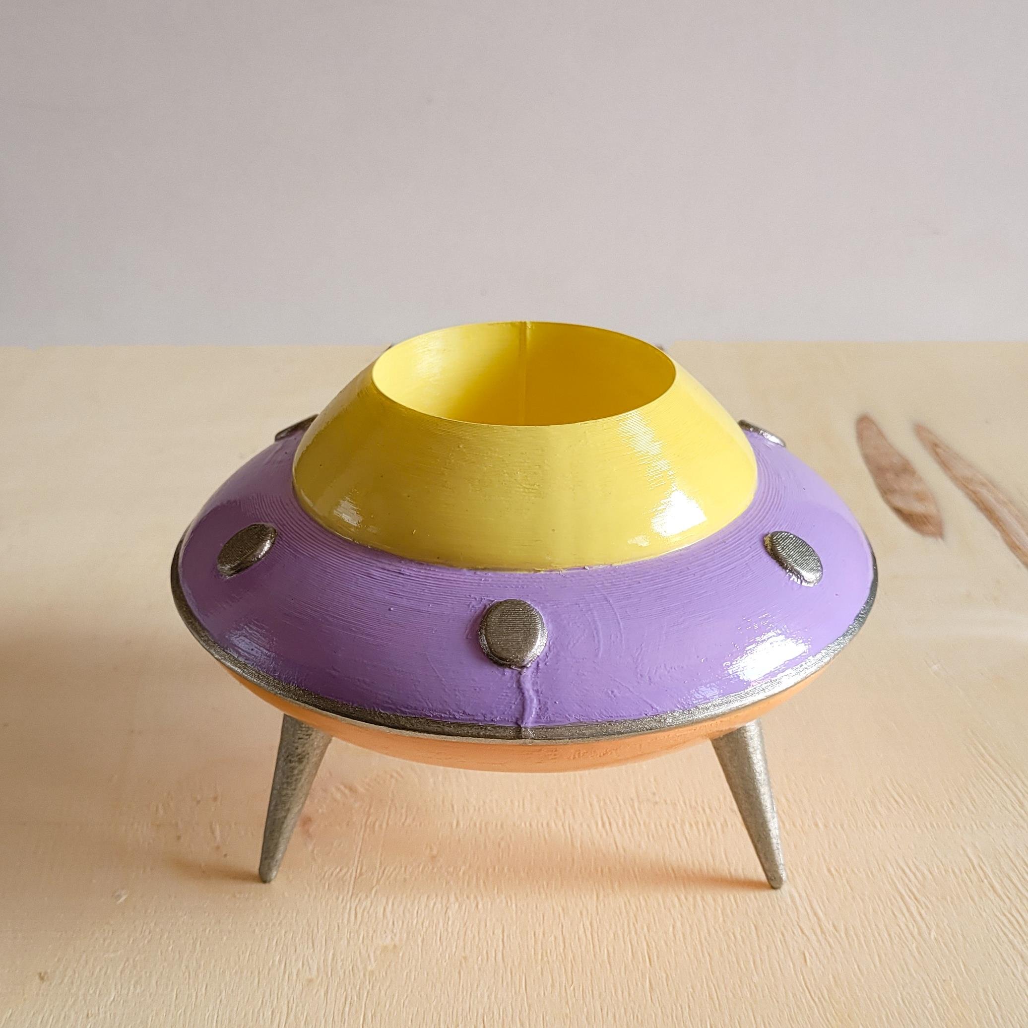 UFO Mini Saksı | Pastel Mor