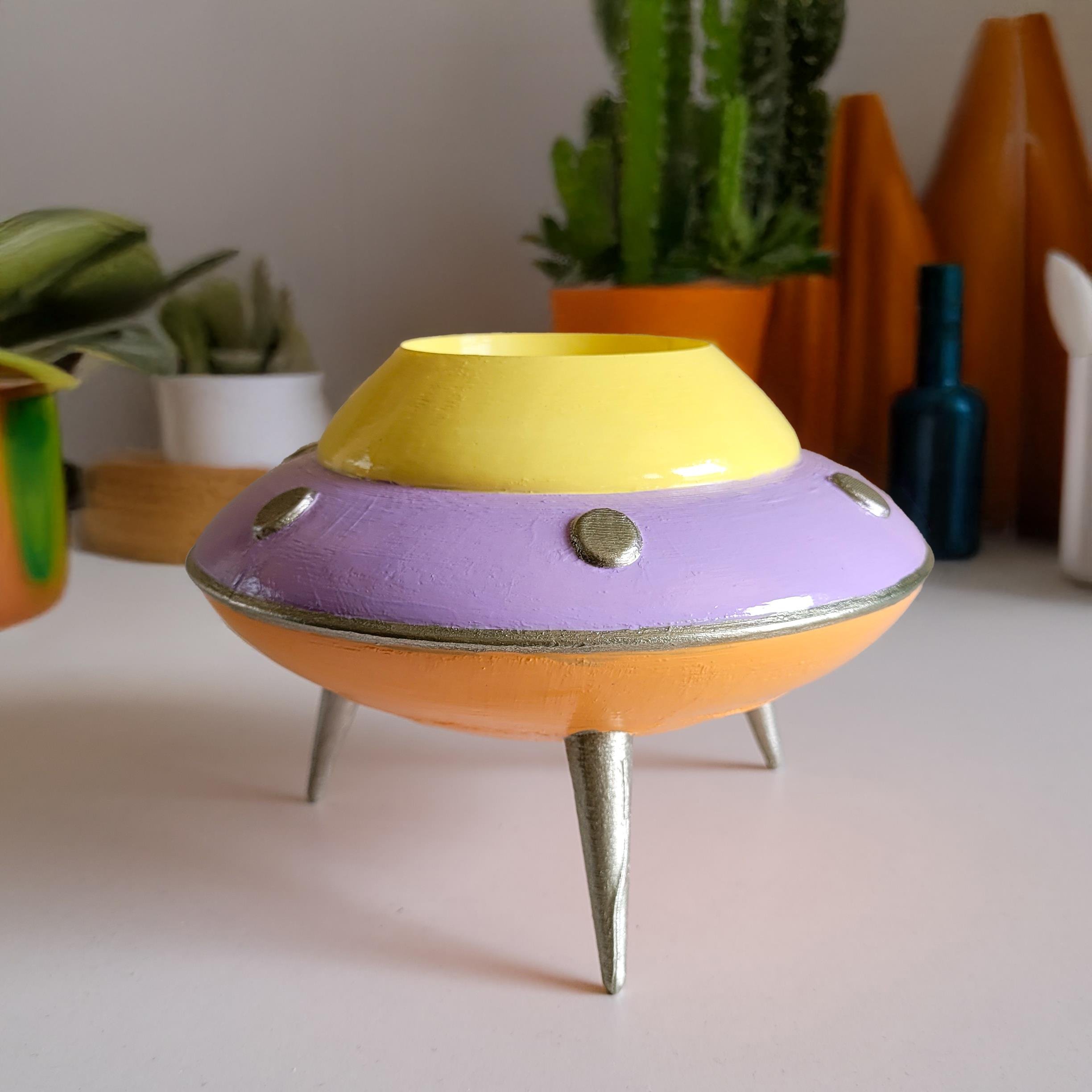 UFO Mini Saksı | Pastel Mor