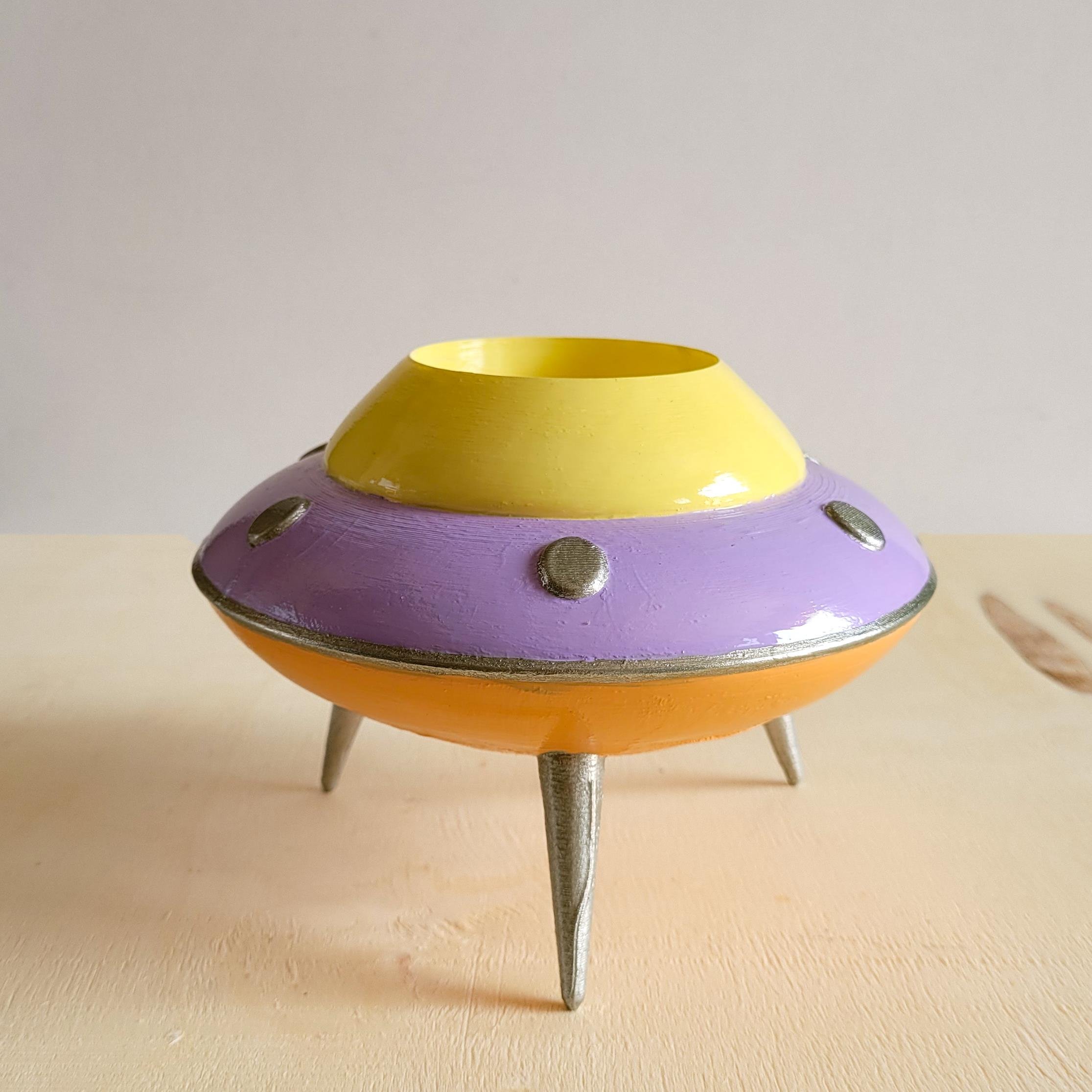 UFO Mini Saksı | Pastel Mor