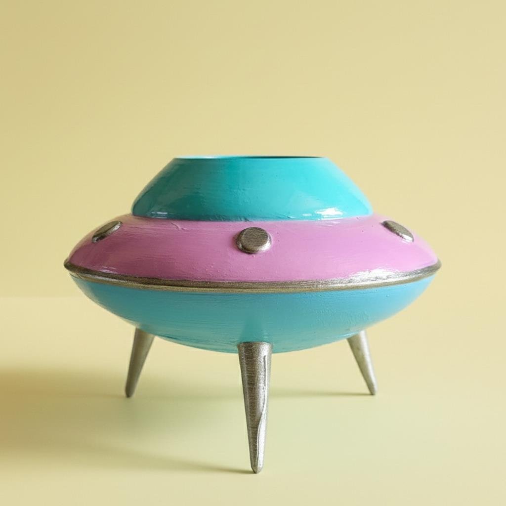 Ufo Mini Saksı | Pastel Pembe