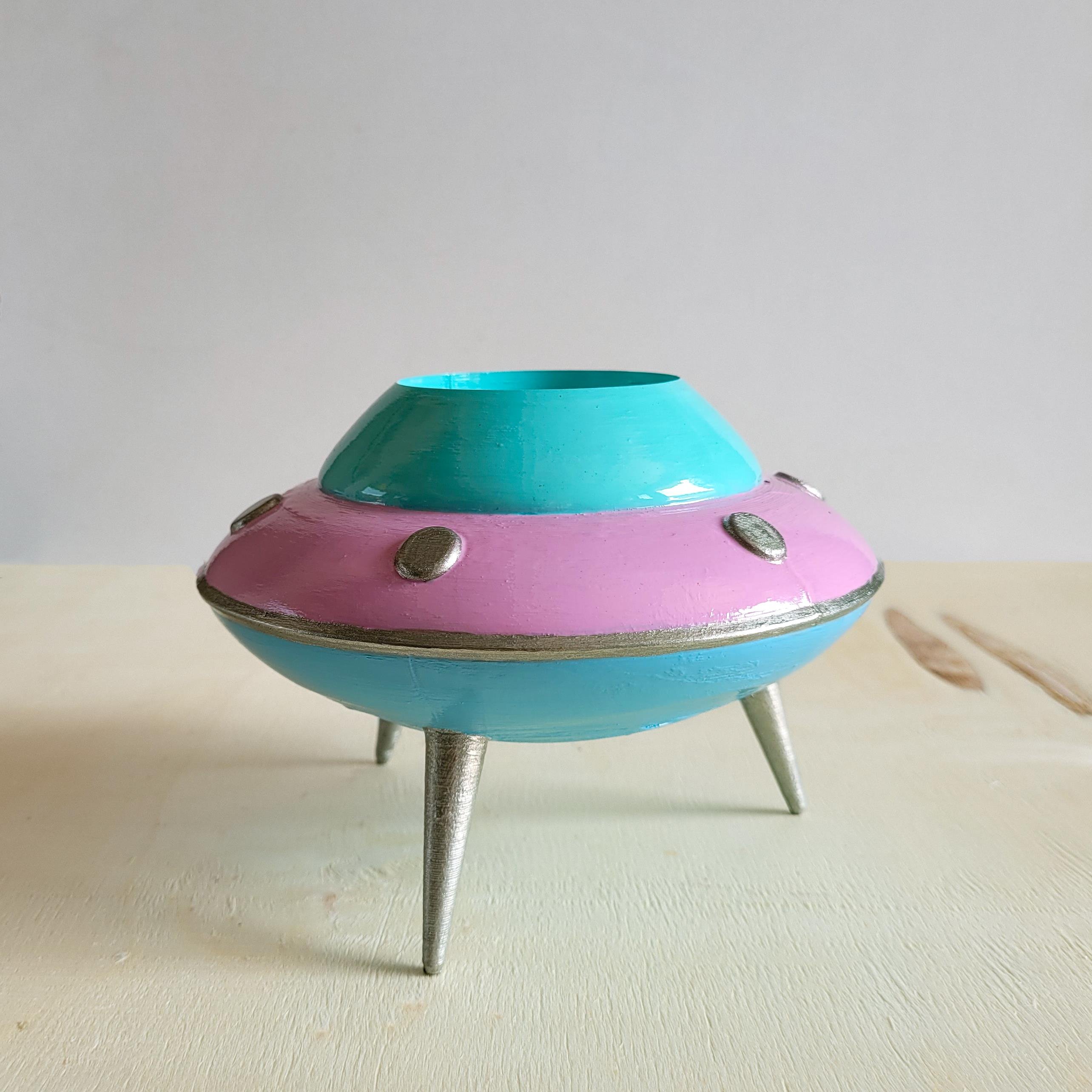 UFO Mini Saksı | Pastel Pembe