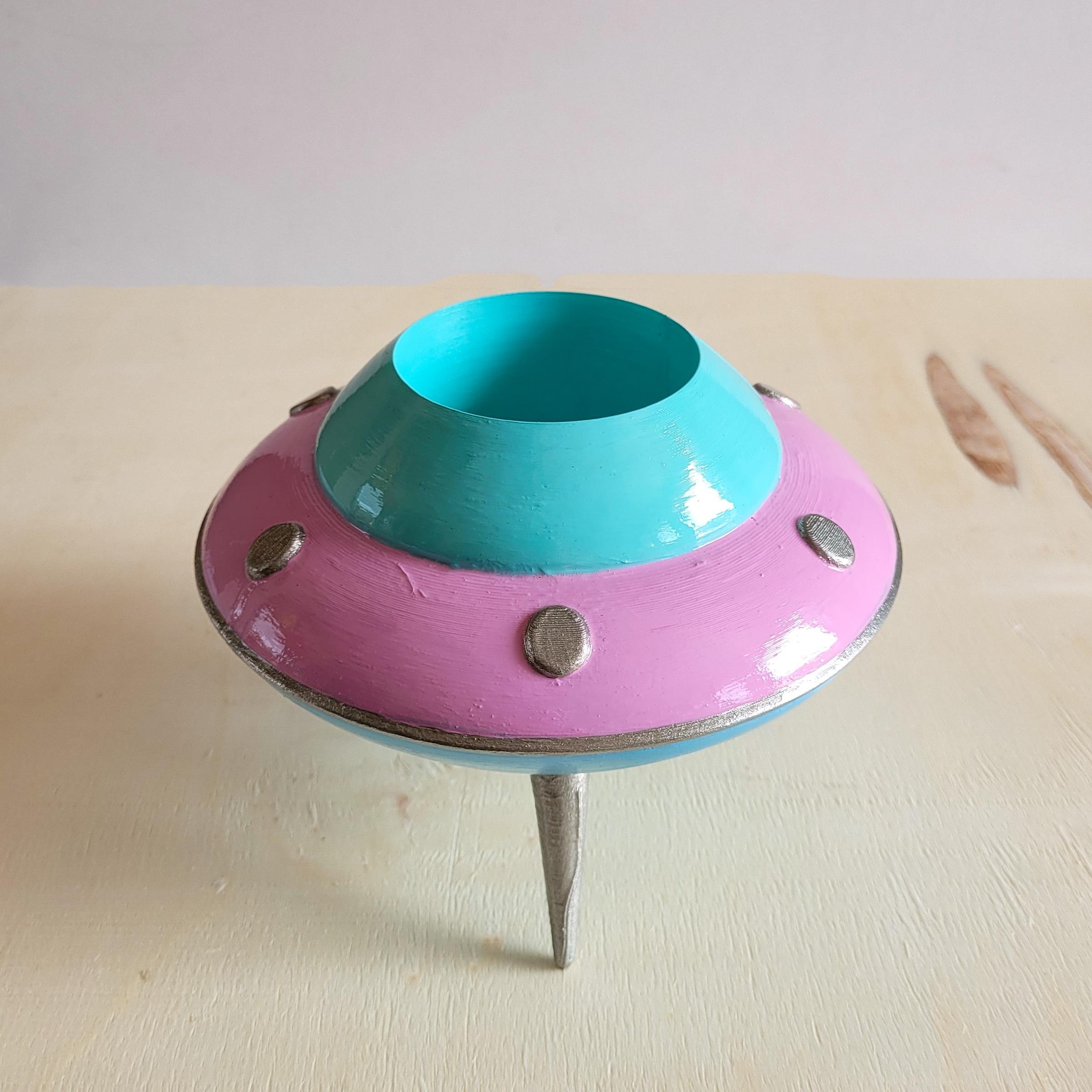 UFO Mini Saksı | Pastel Pembe