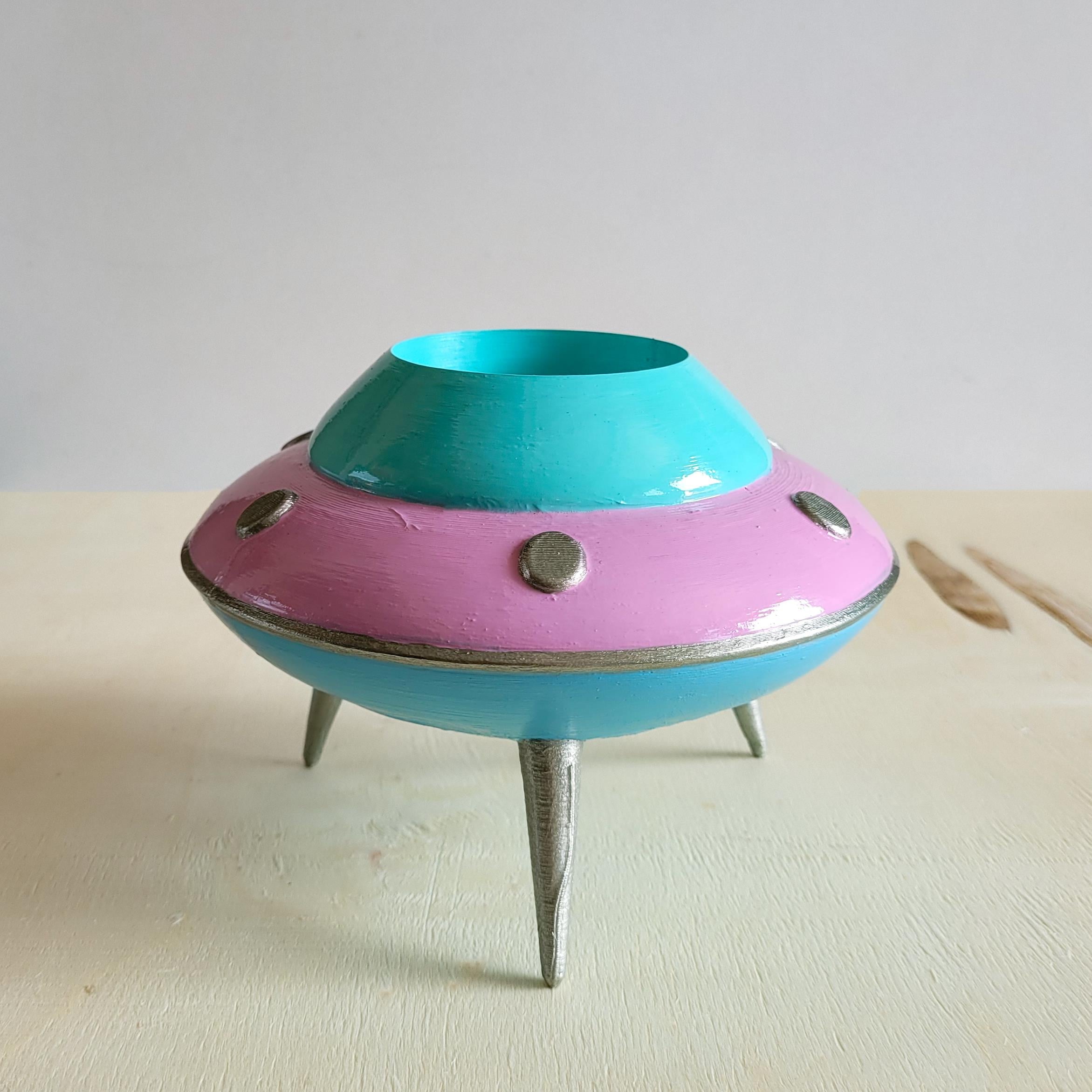 UFO Mini Saksı | Pastel Pembe