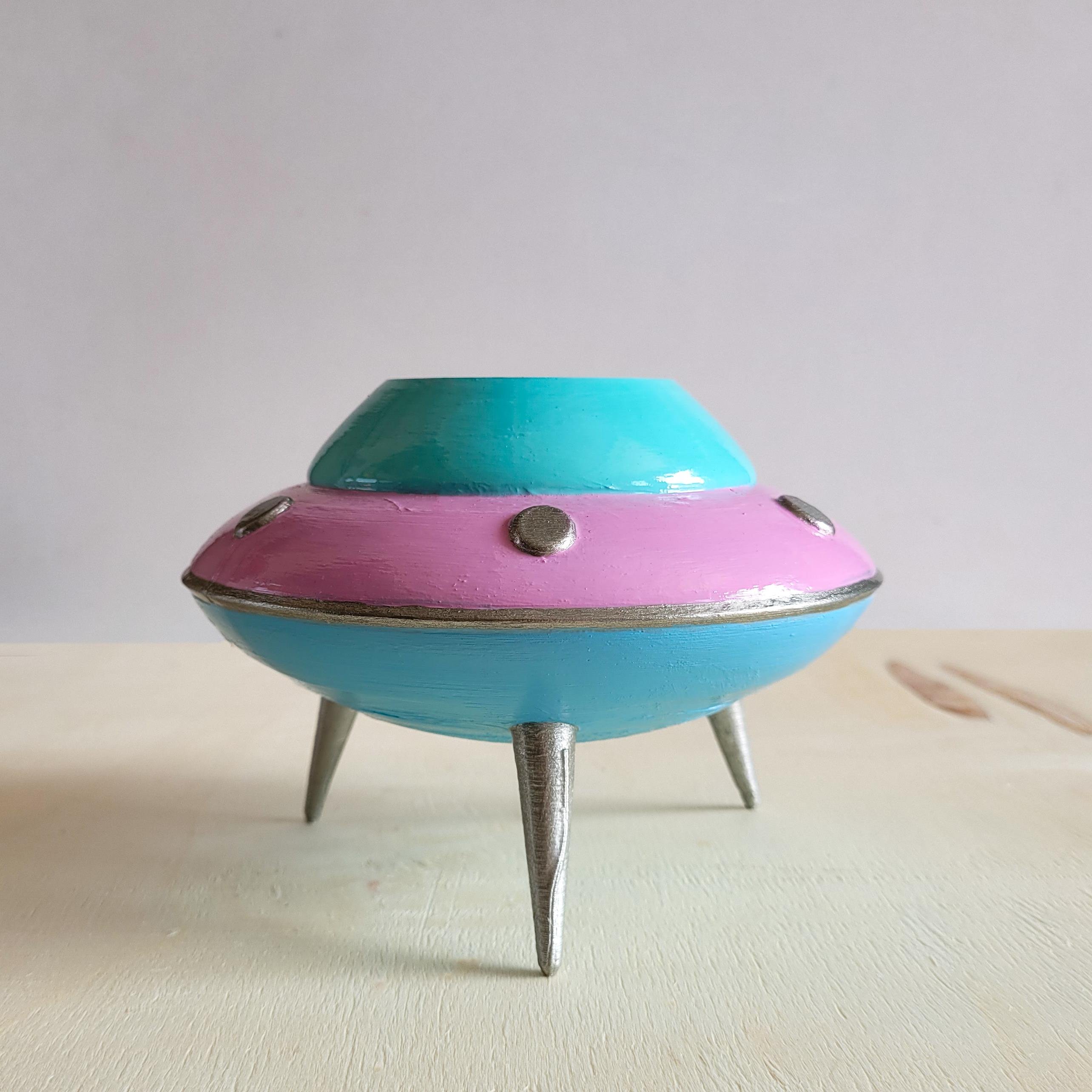 UFO Mini Saksı | Pastel Pembe