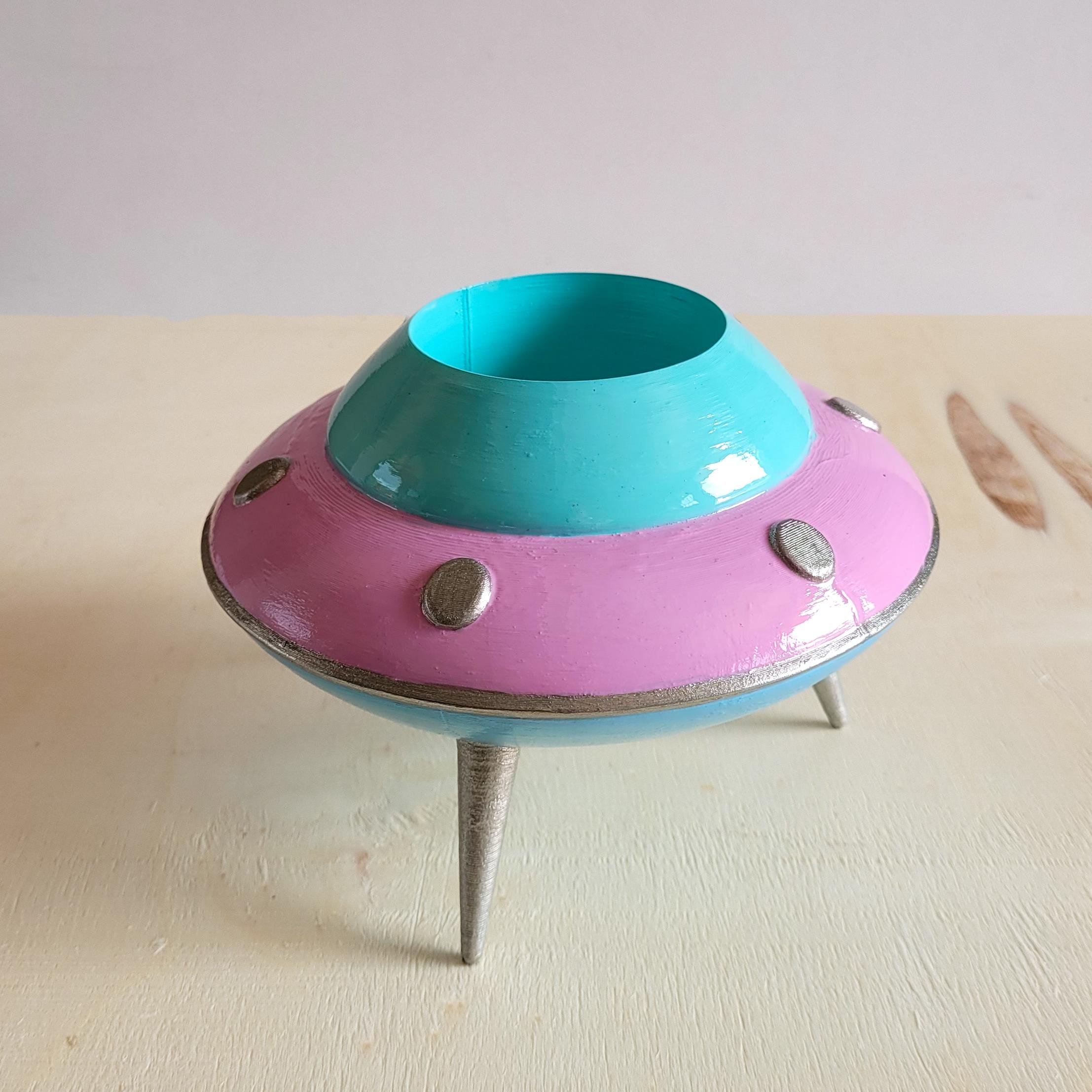 UFO Mini Saksı | Pastel Pembe