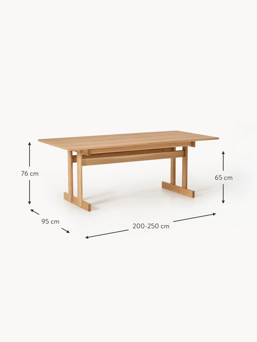Velotti Meşe Uzatılabilir Yemek Masası 200/250 cm