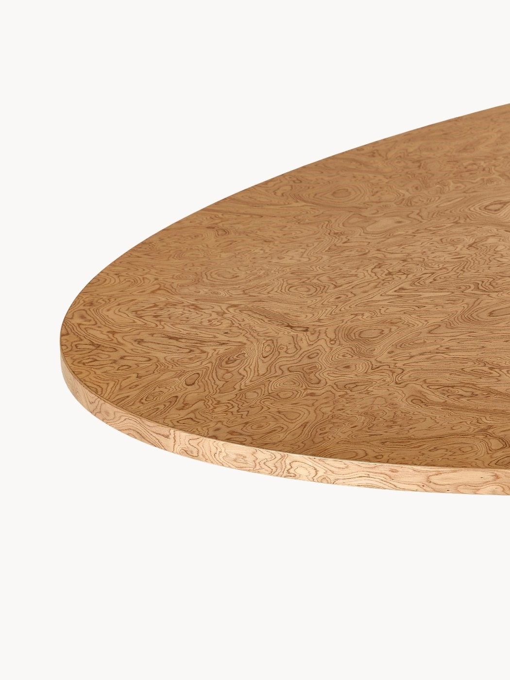 Velotti Oval Burlwood Yemek Masası Altın Ayaklı