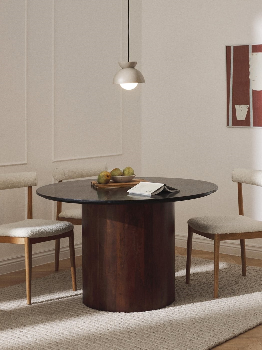 Velotti Yuvarlak Mermer Yemek Masası 120 cm