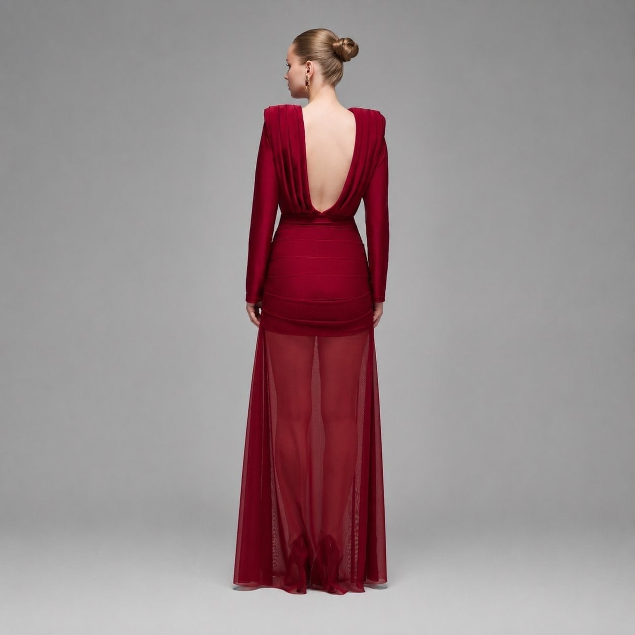 Vigdis Pleated & Tulled Maxi Dress