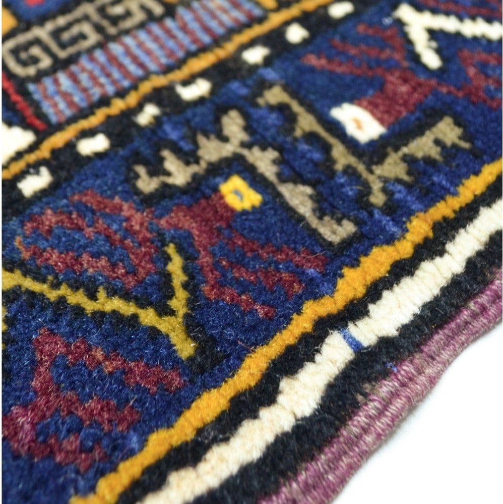 Vintage Yahyalı El Dokuma Halısı, Köy Evi Motifli 125x215 cm