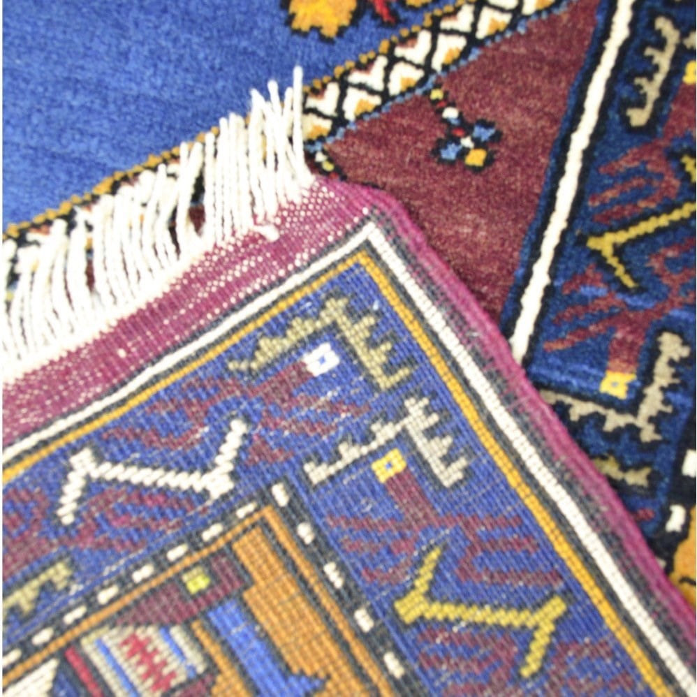 Vintage Yahyalı El Dokuma Halısı, Köy Evi Motifli 125x215 cm