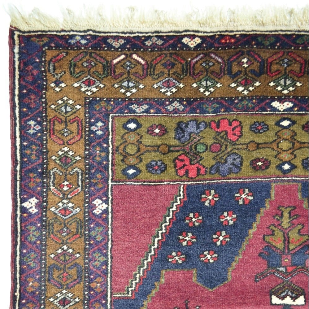 Vintage Yahyalı El Dokuma Halısı, Madalyon Desenli 120x230 cm