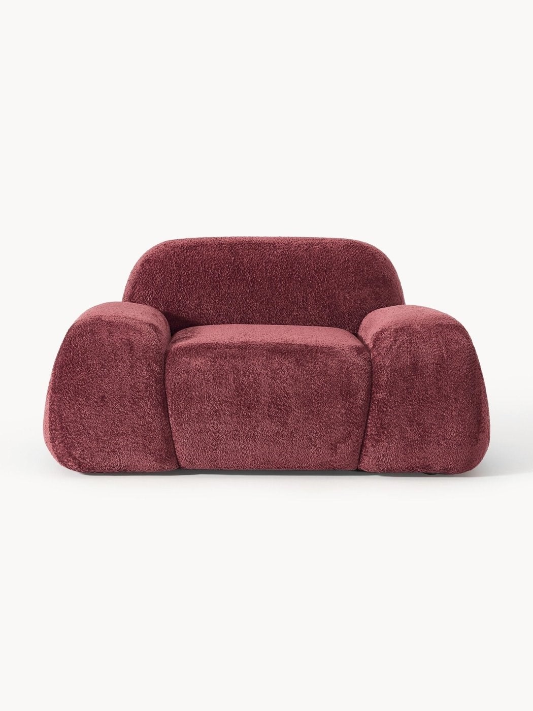 Wolke Teddy Bouclé Lounge Koltuğu Bordeaux Lüks Modern Tasarım