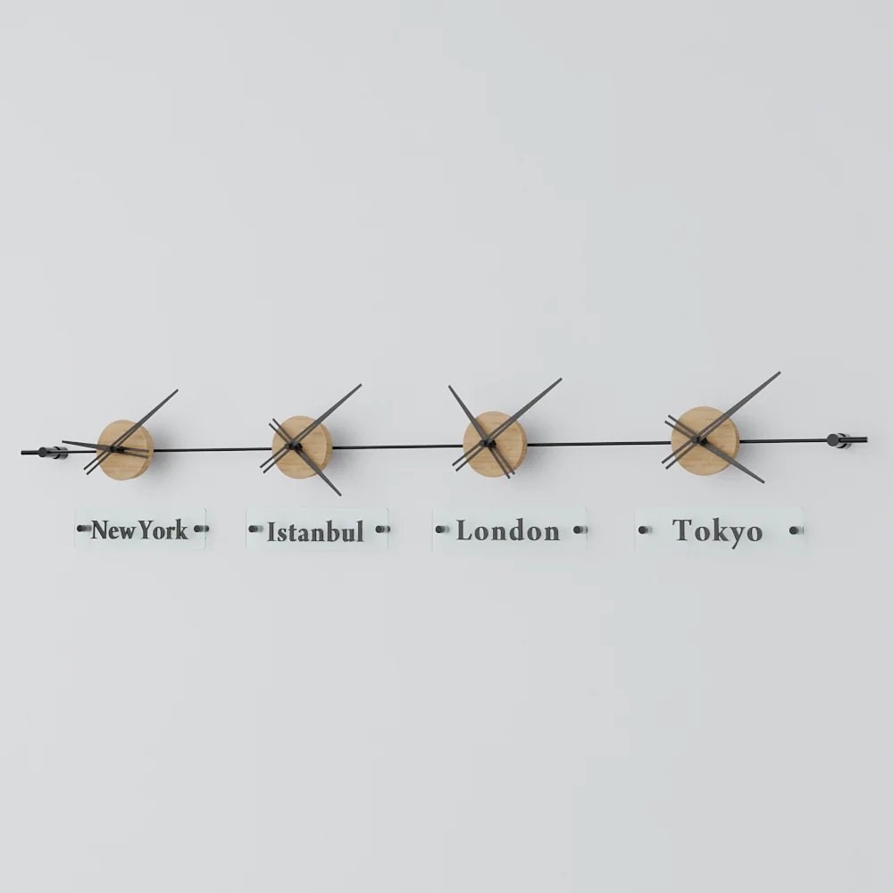 World Clock Duvar Saati