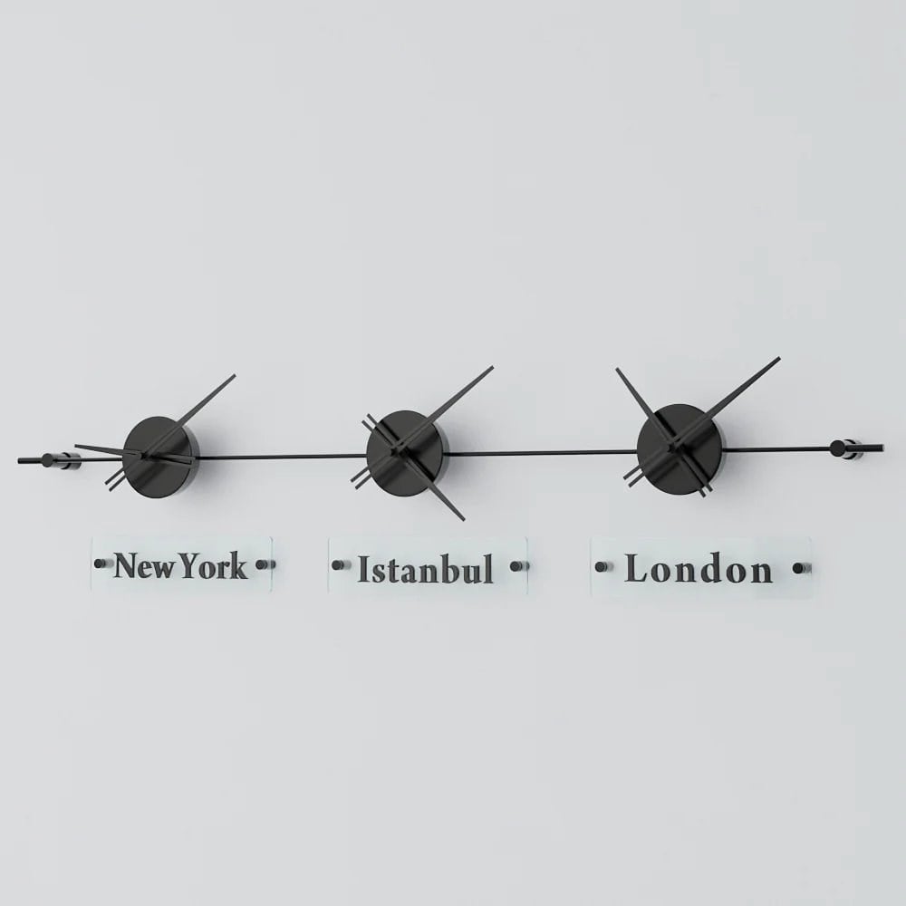 World Clock Duvar Saati